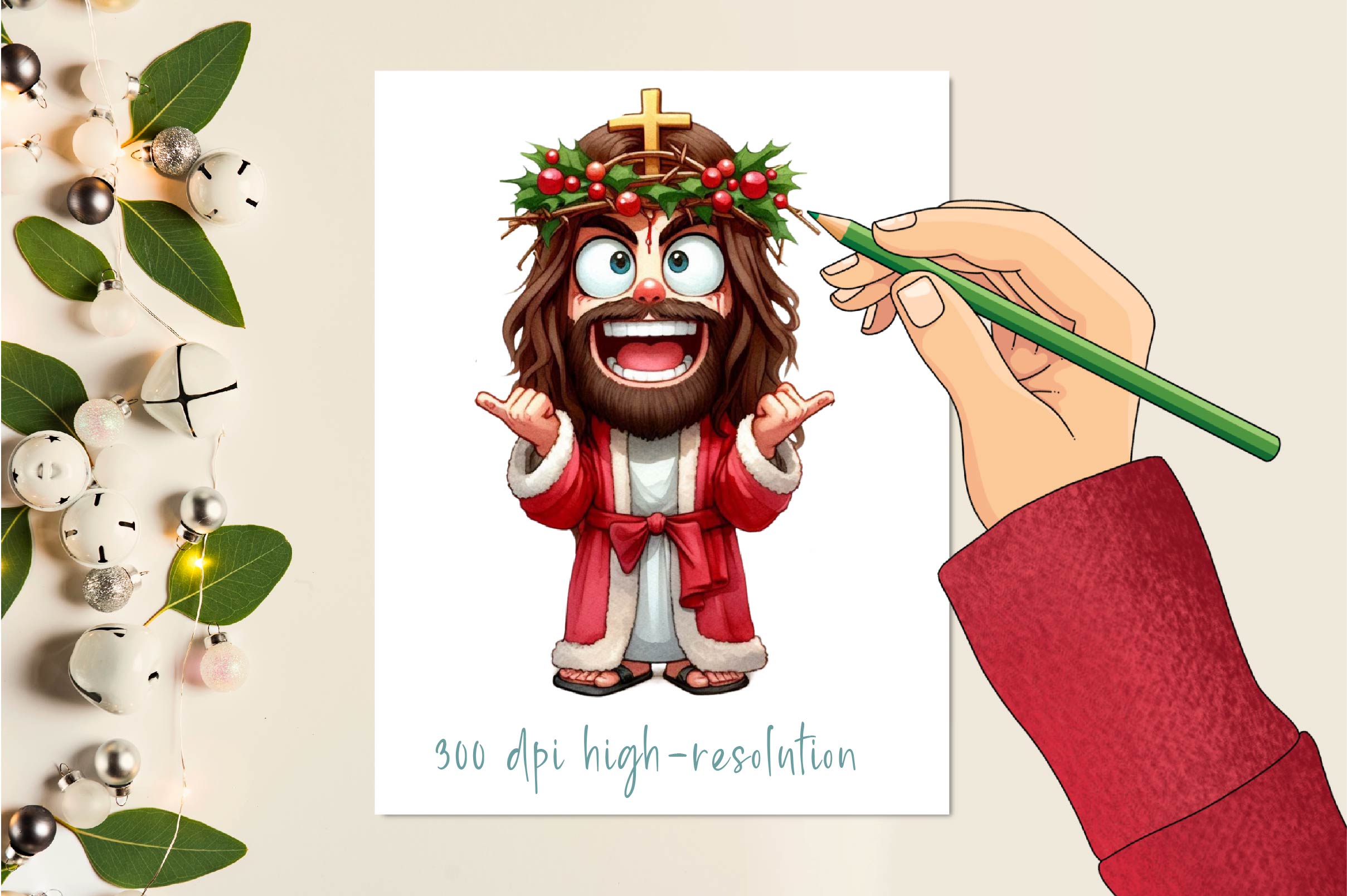 Funny Christmas Jesus Clipart Bundle