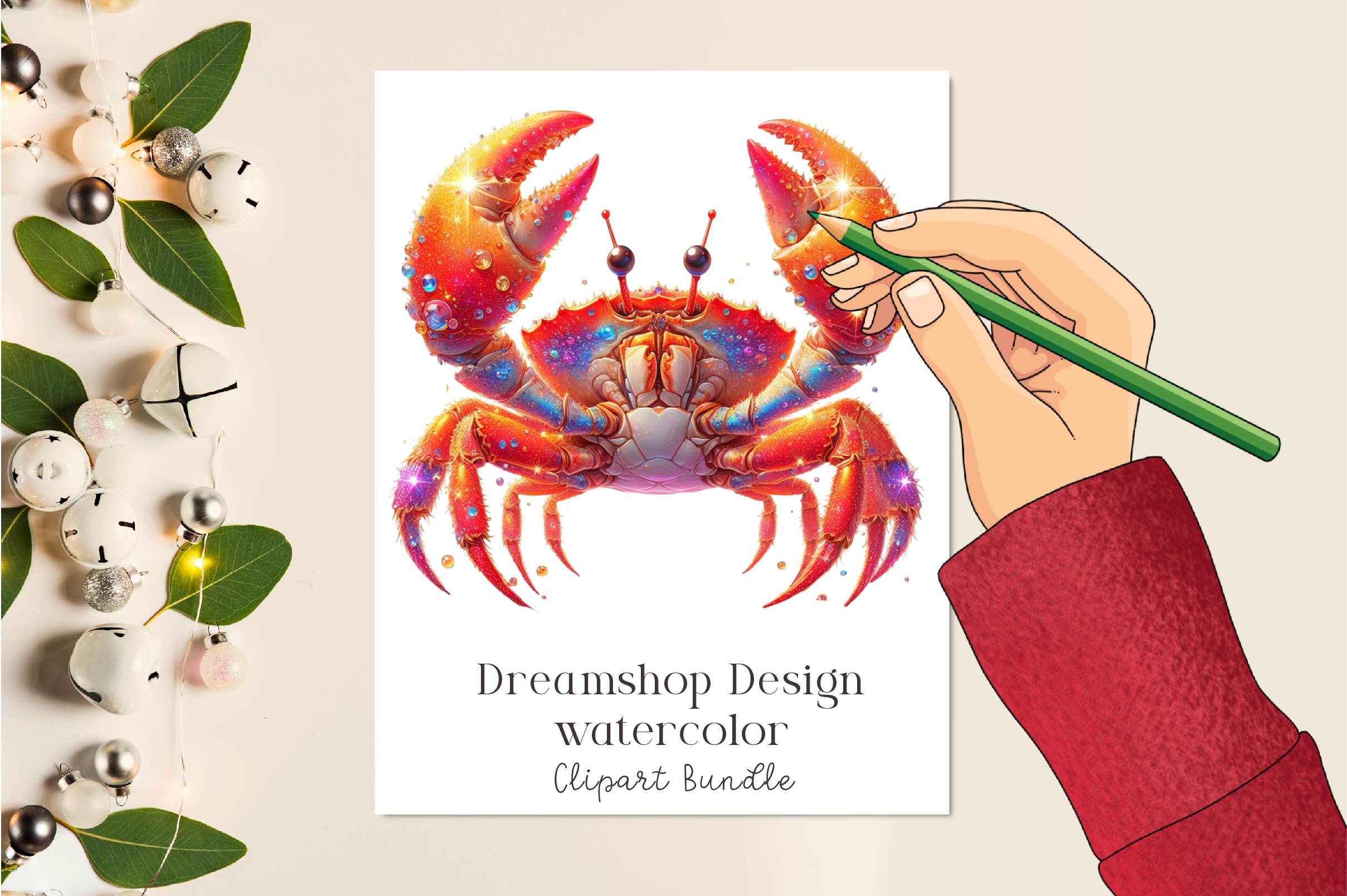 Cute Crab Clipart Bundle