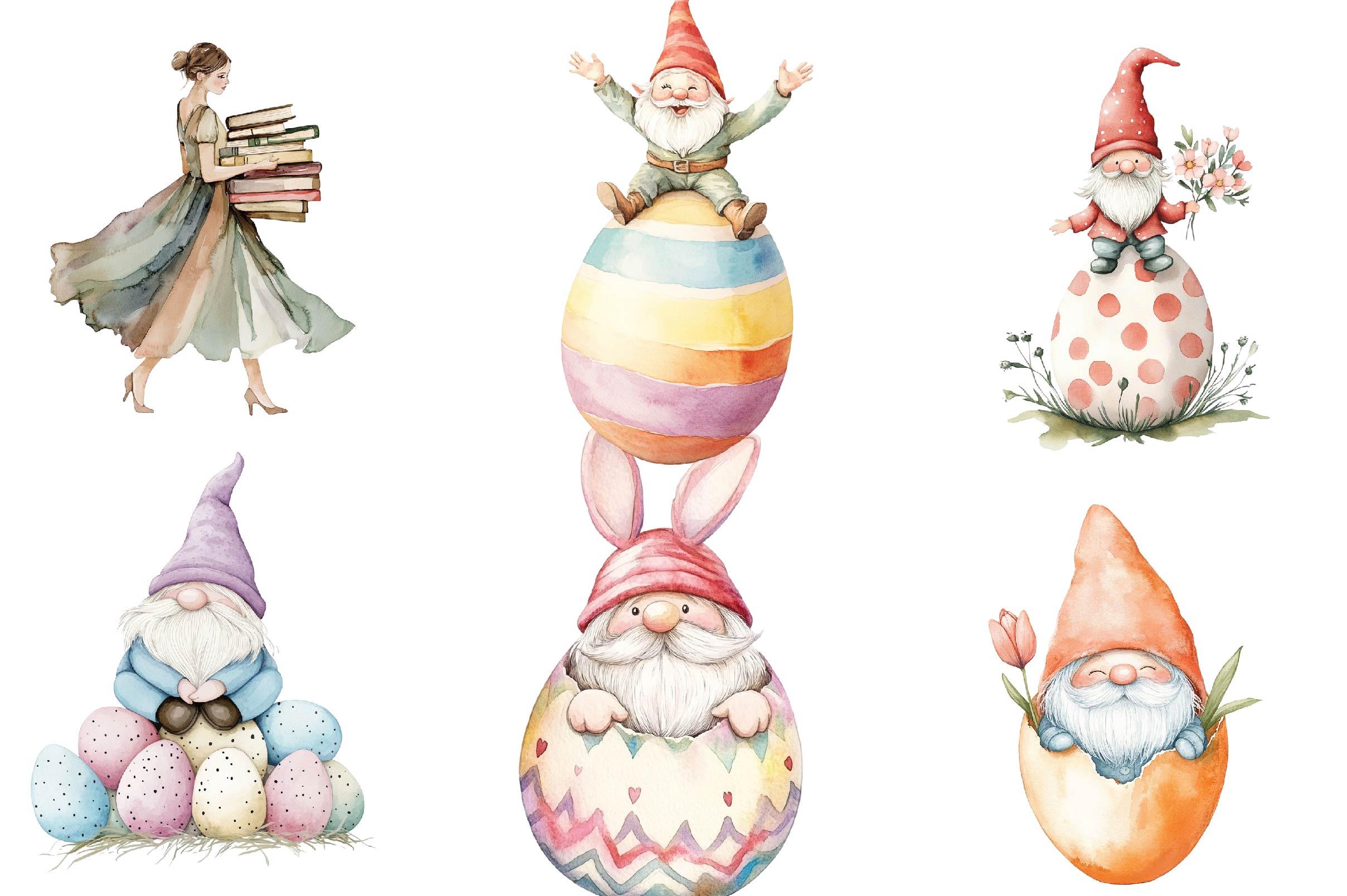 Easter Egg Gnome Clipart Bundle