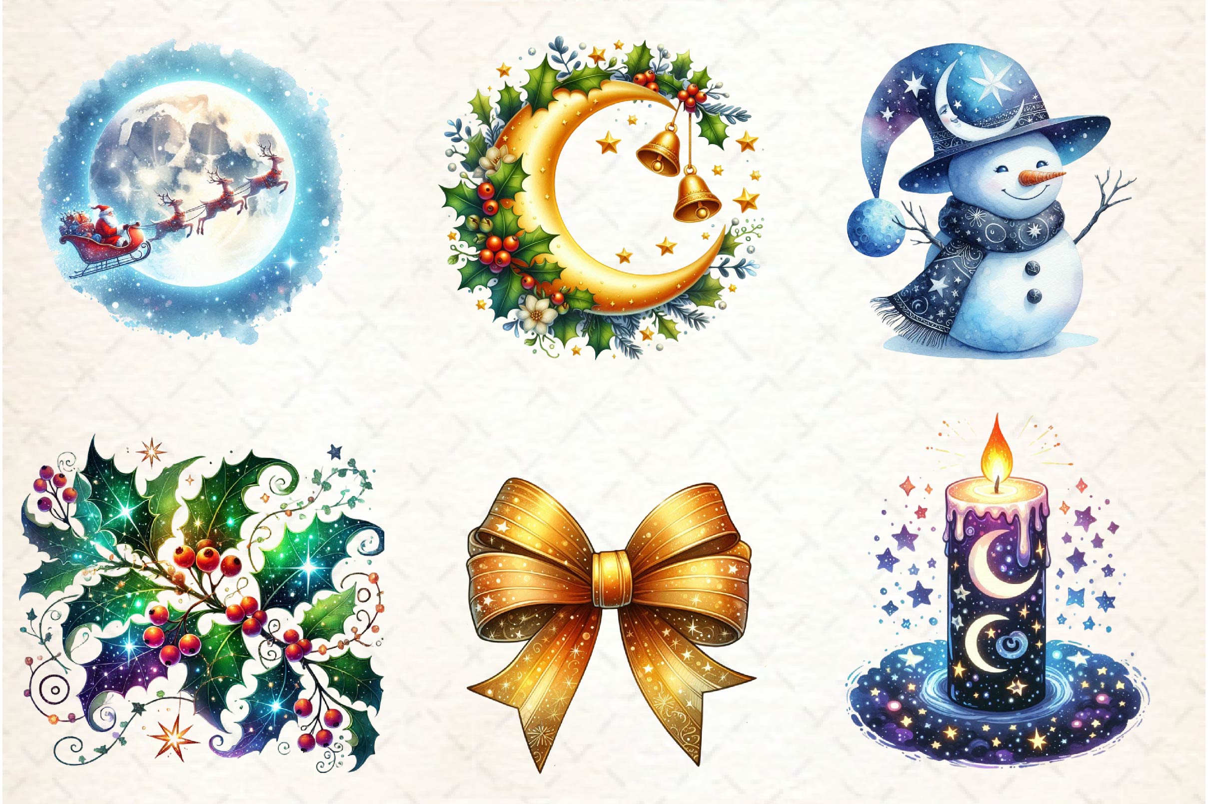 Celestial Christmas Clipart Bundle