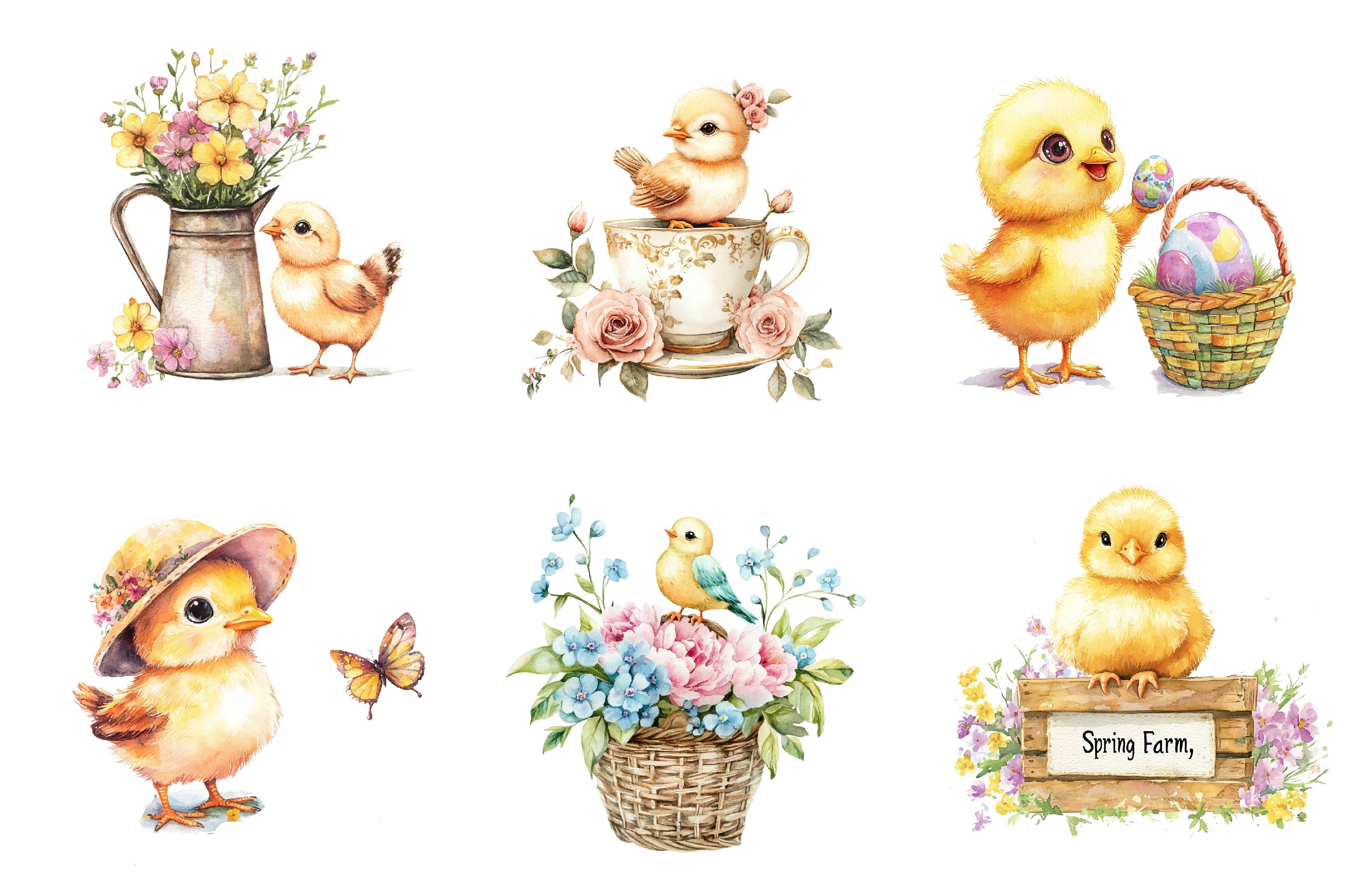 Chirping Chicks Clipart Bundle
