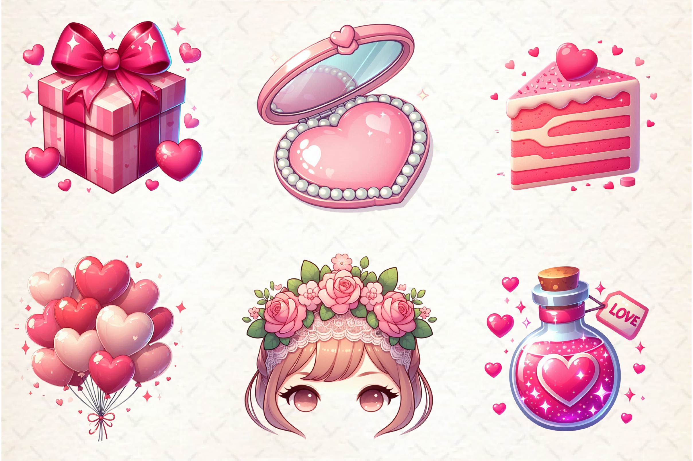 Coquette Valentine Clipart Bundle