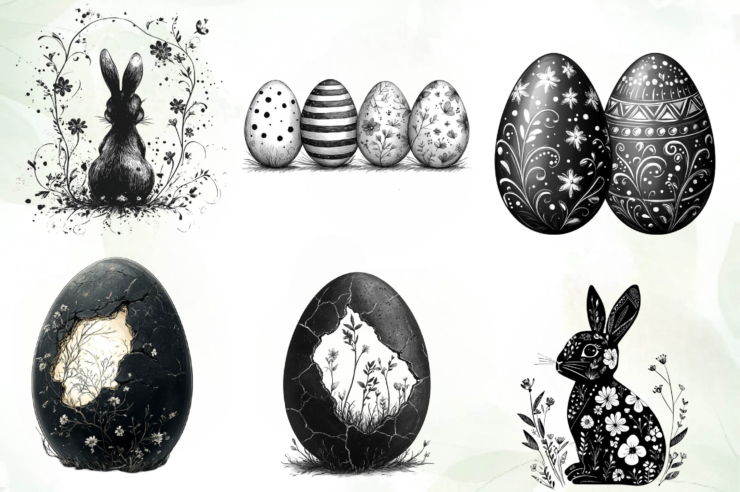 Black Easter Clipart Bundle