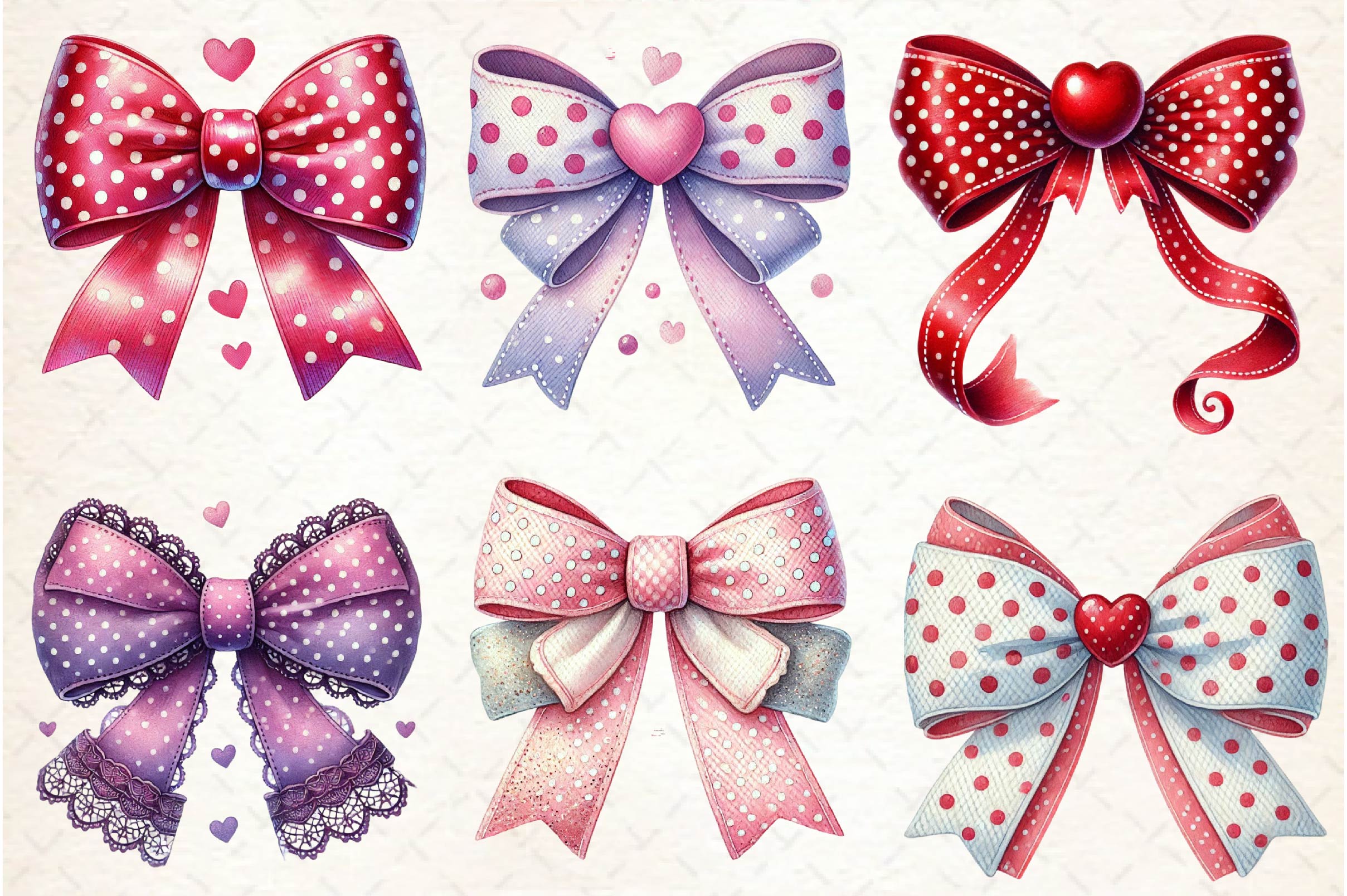 Coquette Valentine Bow Clipart Bundle