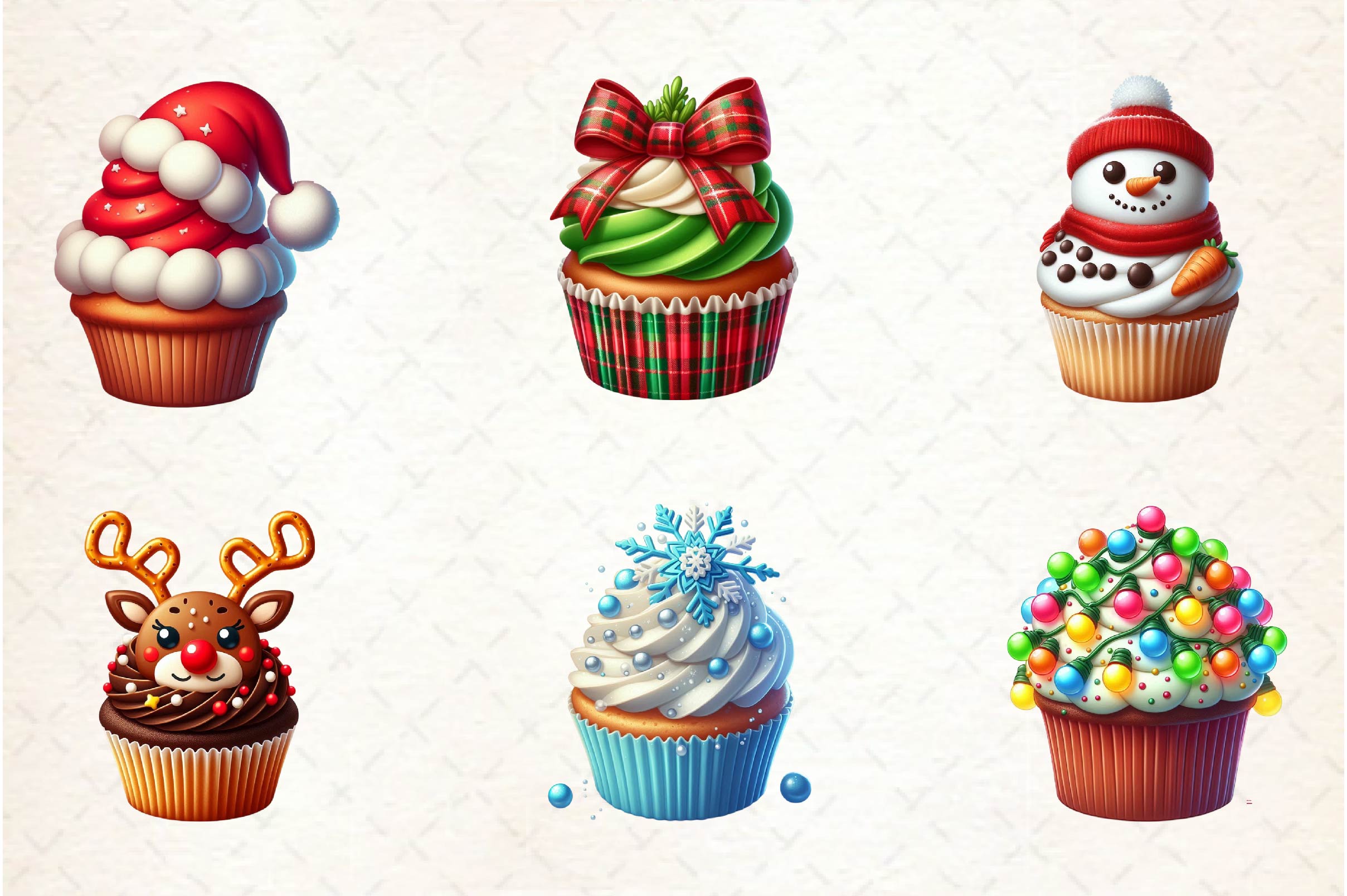 Christmas Cupcake Clipart Bundle