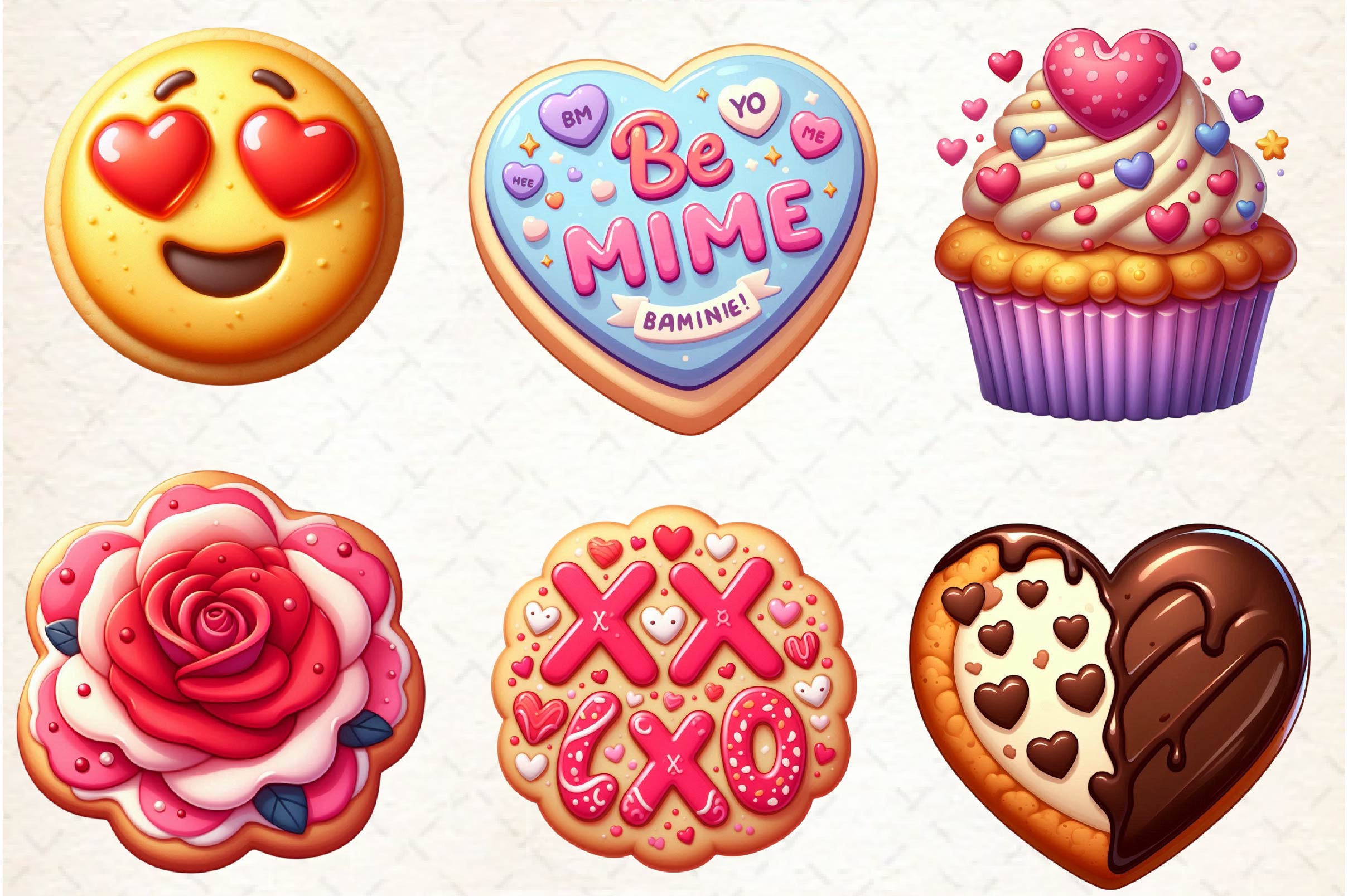 Valentine Cookies Clipart Bundle