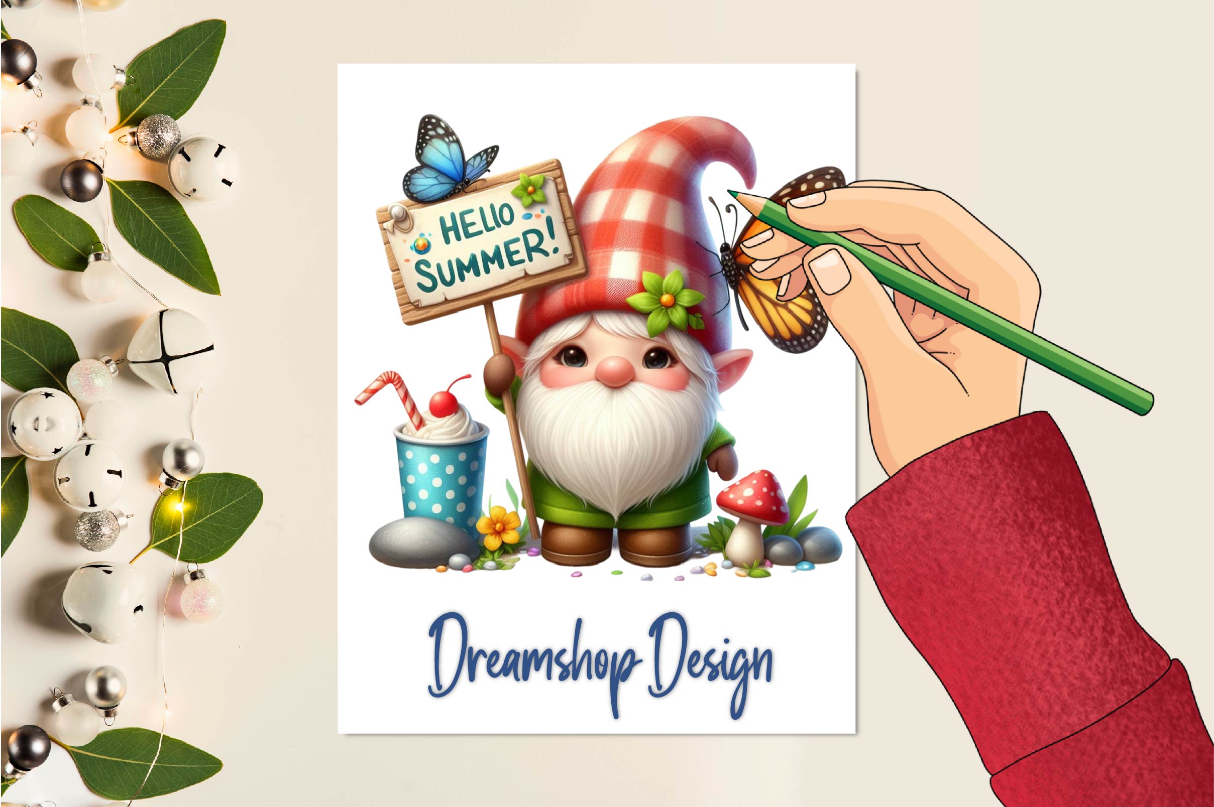 Hello Summer Gnomes Clipart Bundle