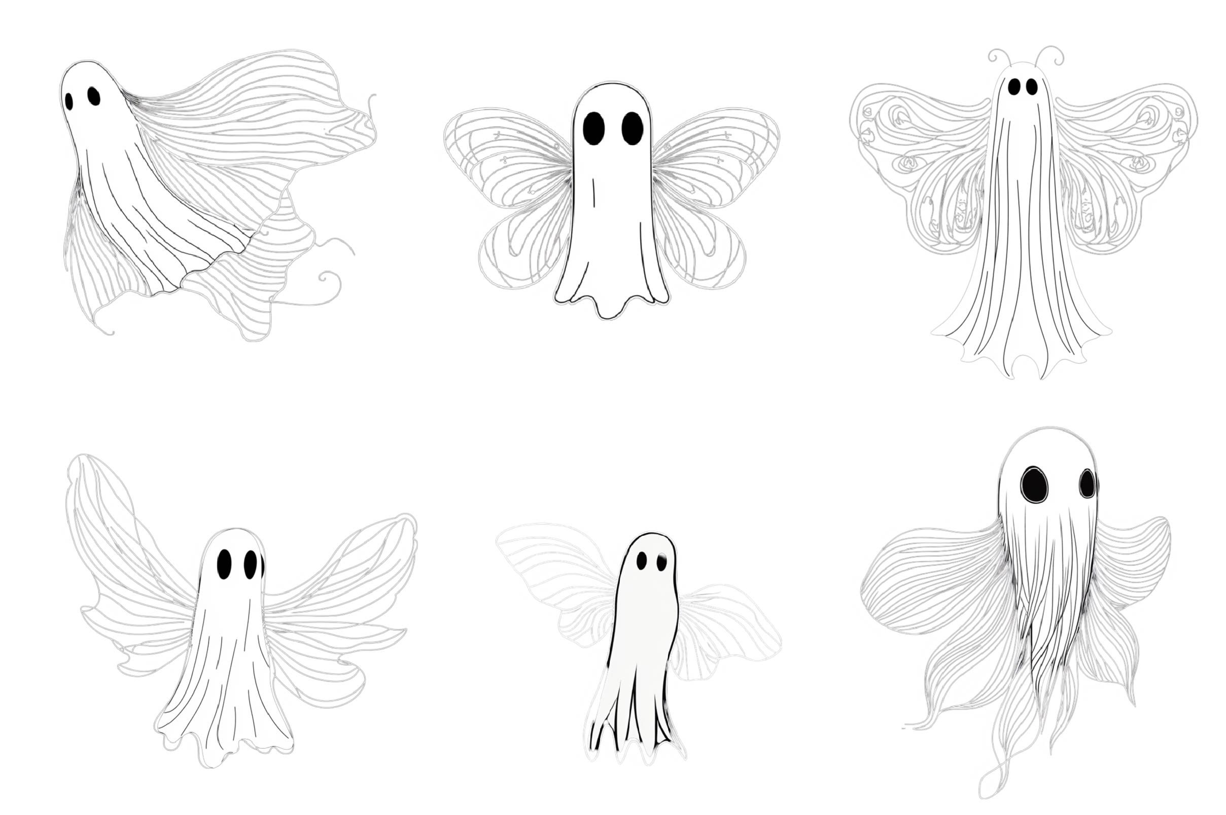 Ghost Angel Clipart Bundle