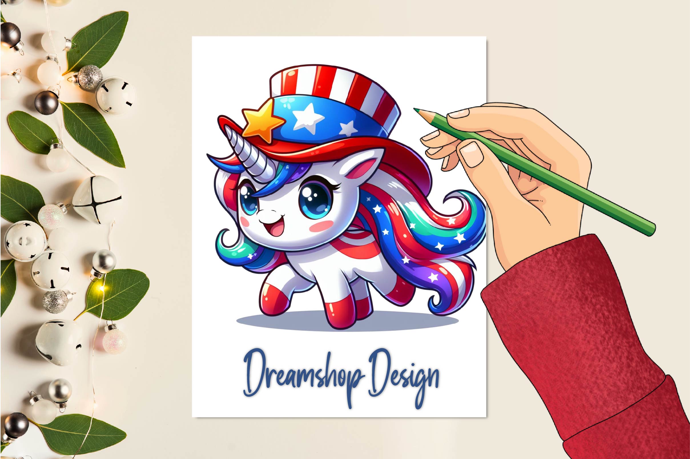 4Th Of July Unicorn Clipart Bundle