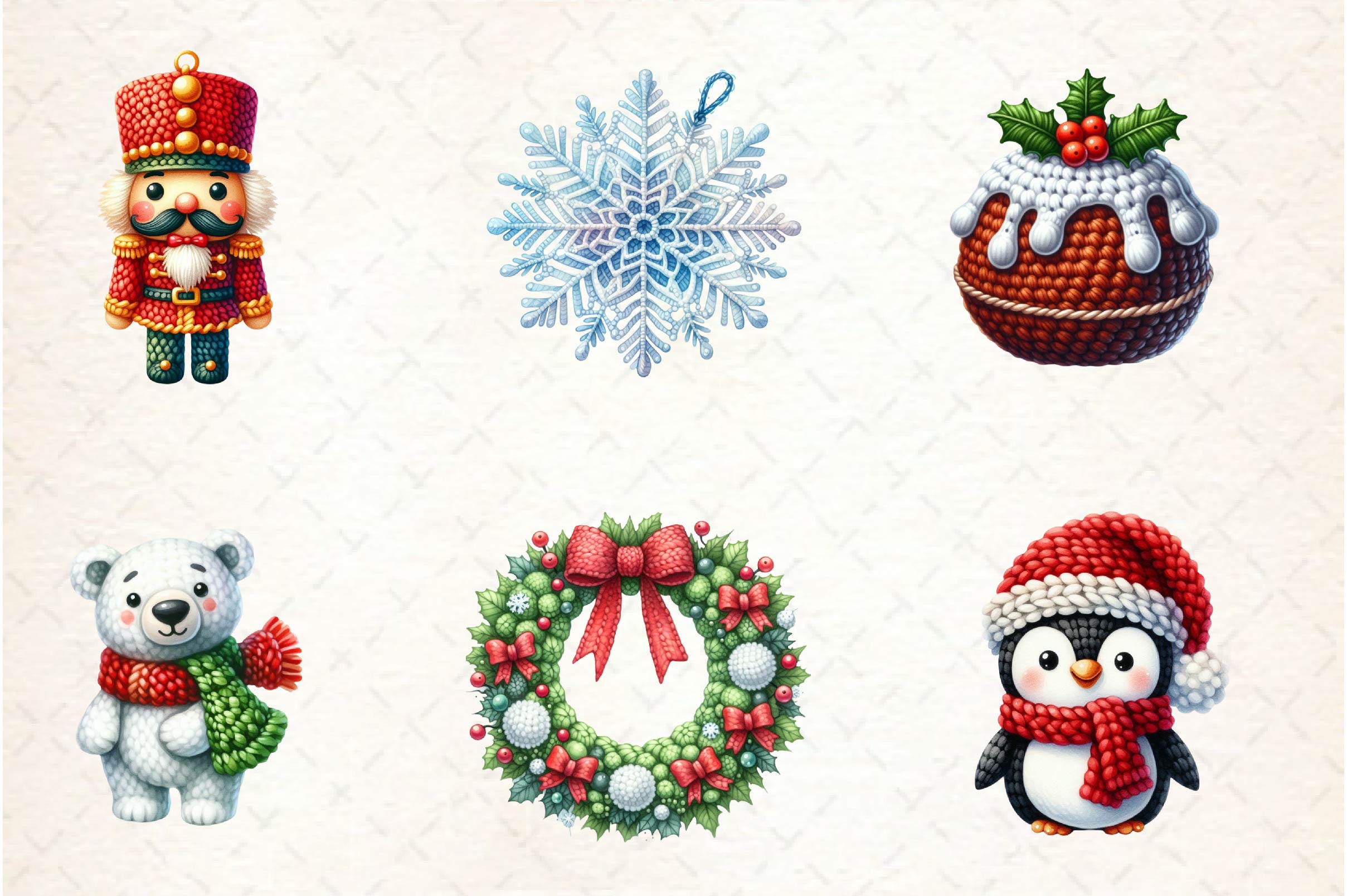 Crochet Christmas Clipart Bundle 1