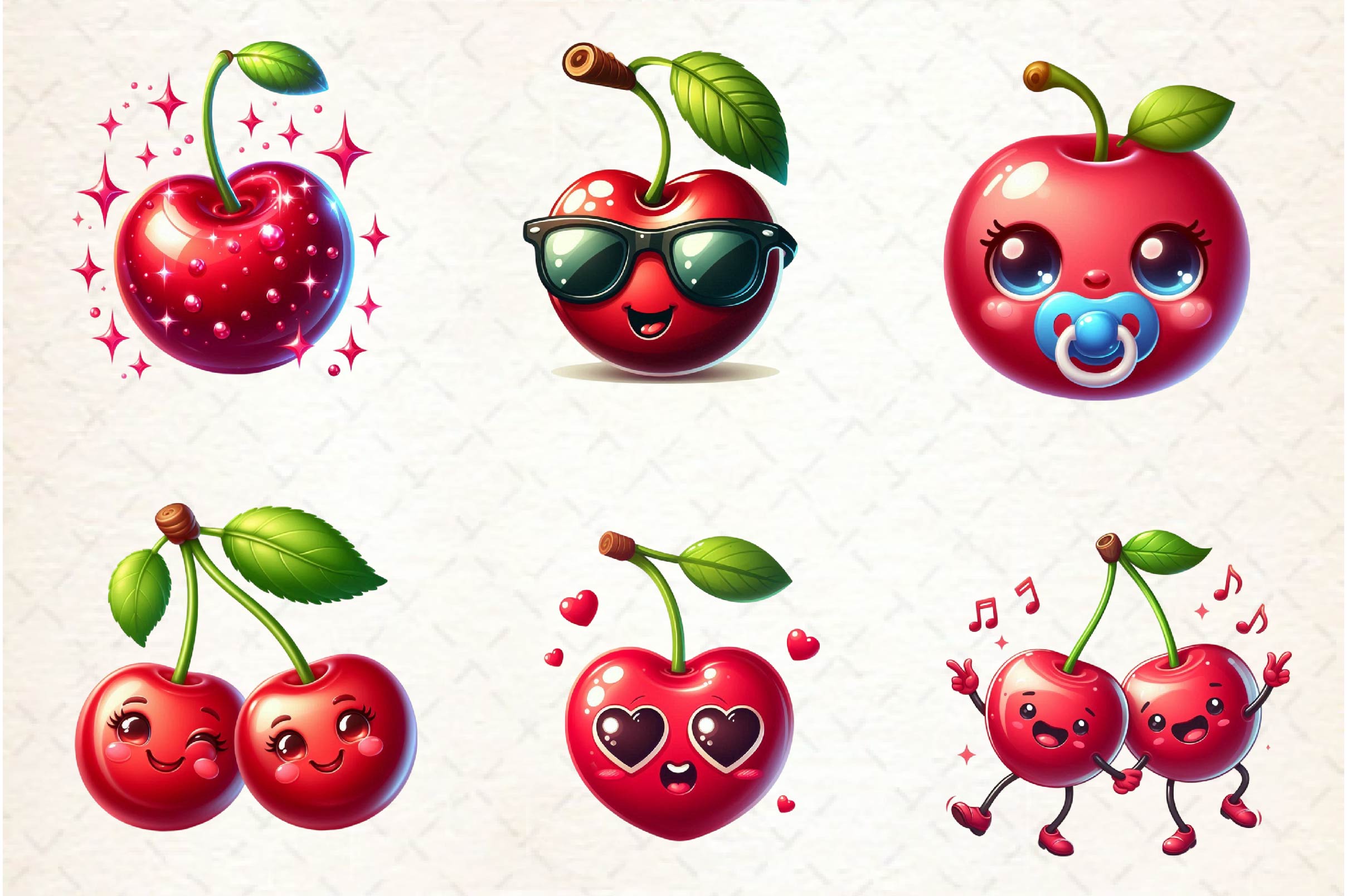 Cute Cherry Clipart Bundle 1