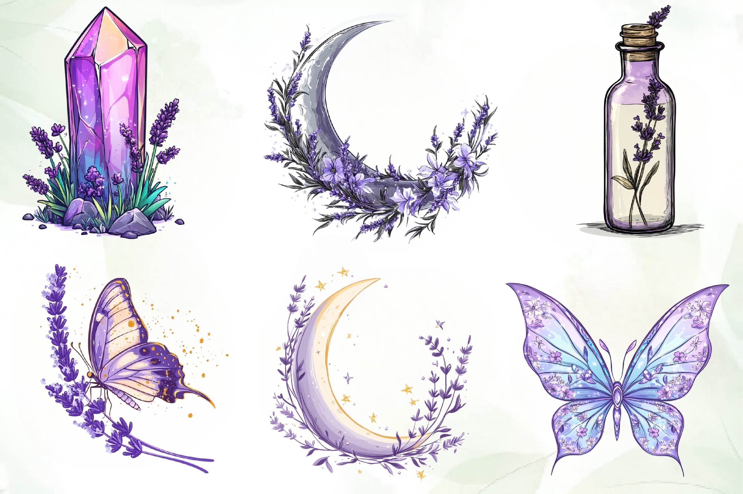 Lavender Spring Clipart Bundle