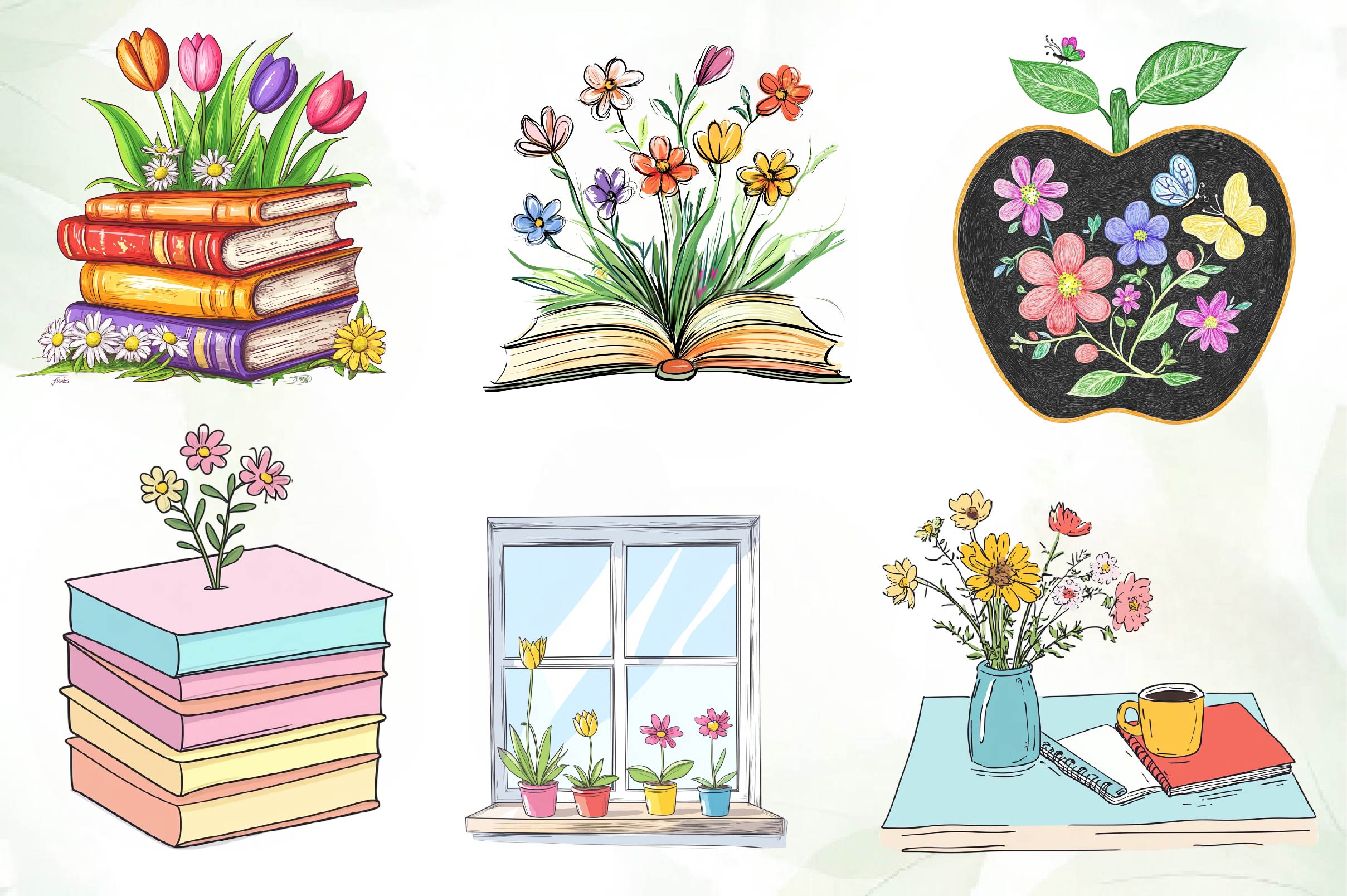 Spring Teacher School Clipart Bundle