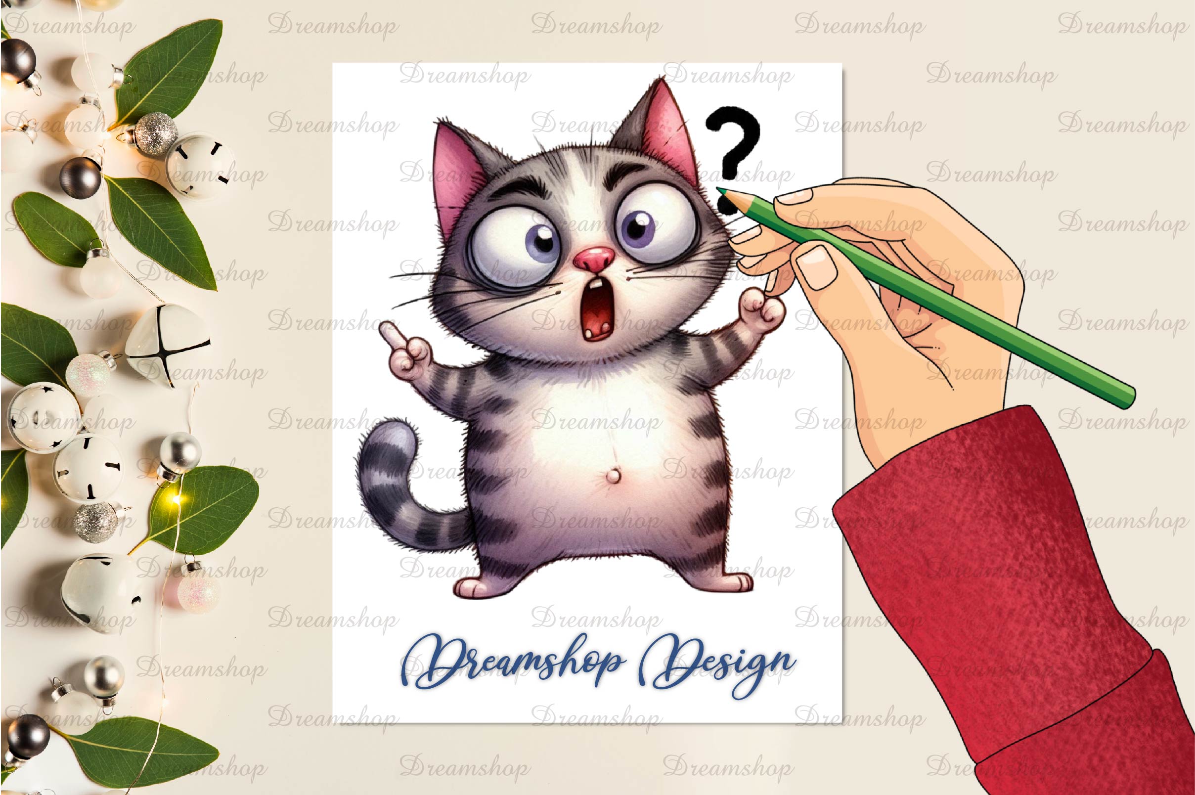 Crazy Funny Cat Clipart Bundle