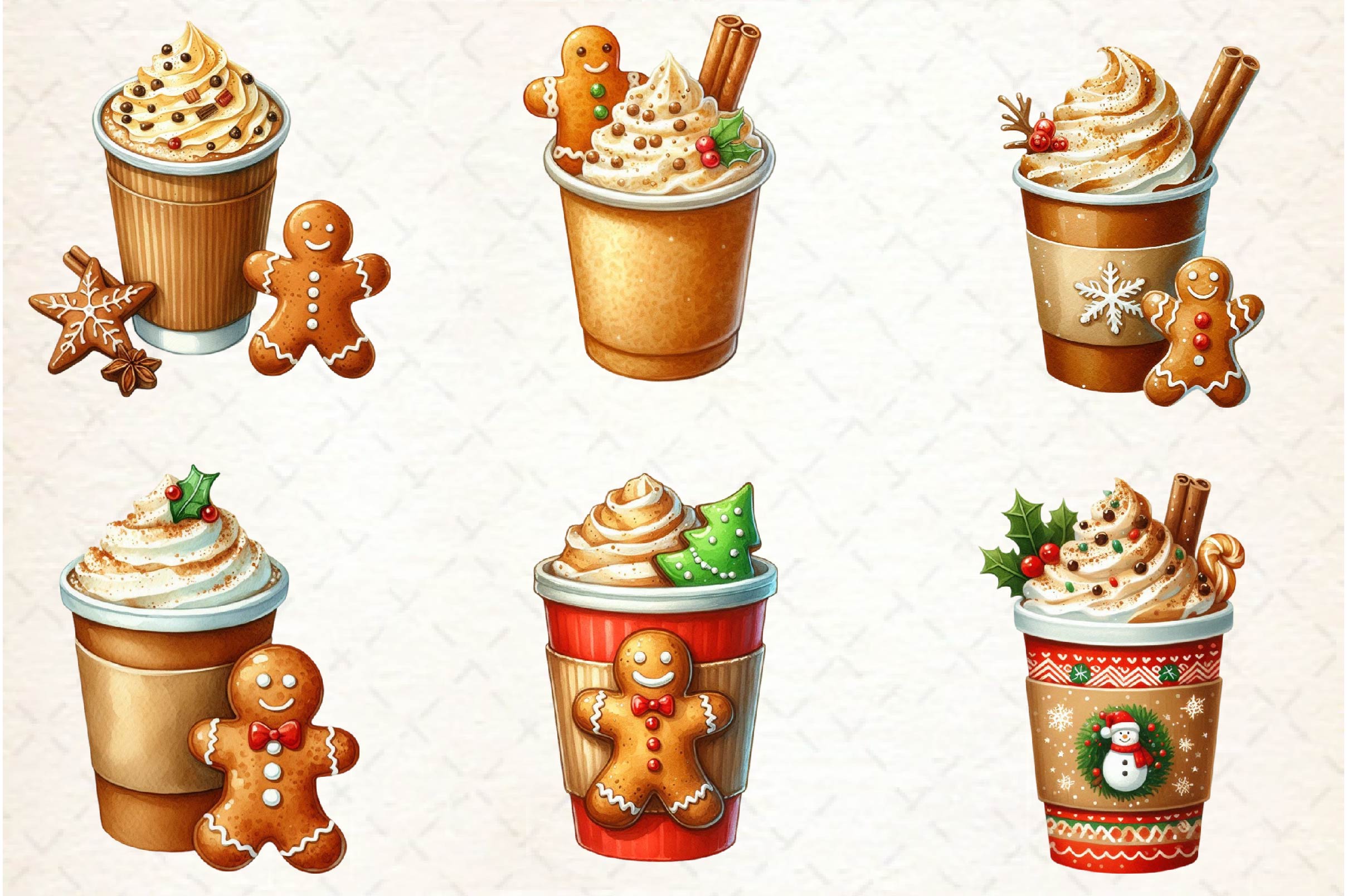Christmas Coffee Clipart Bundle