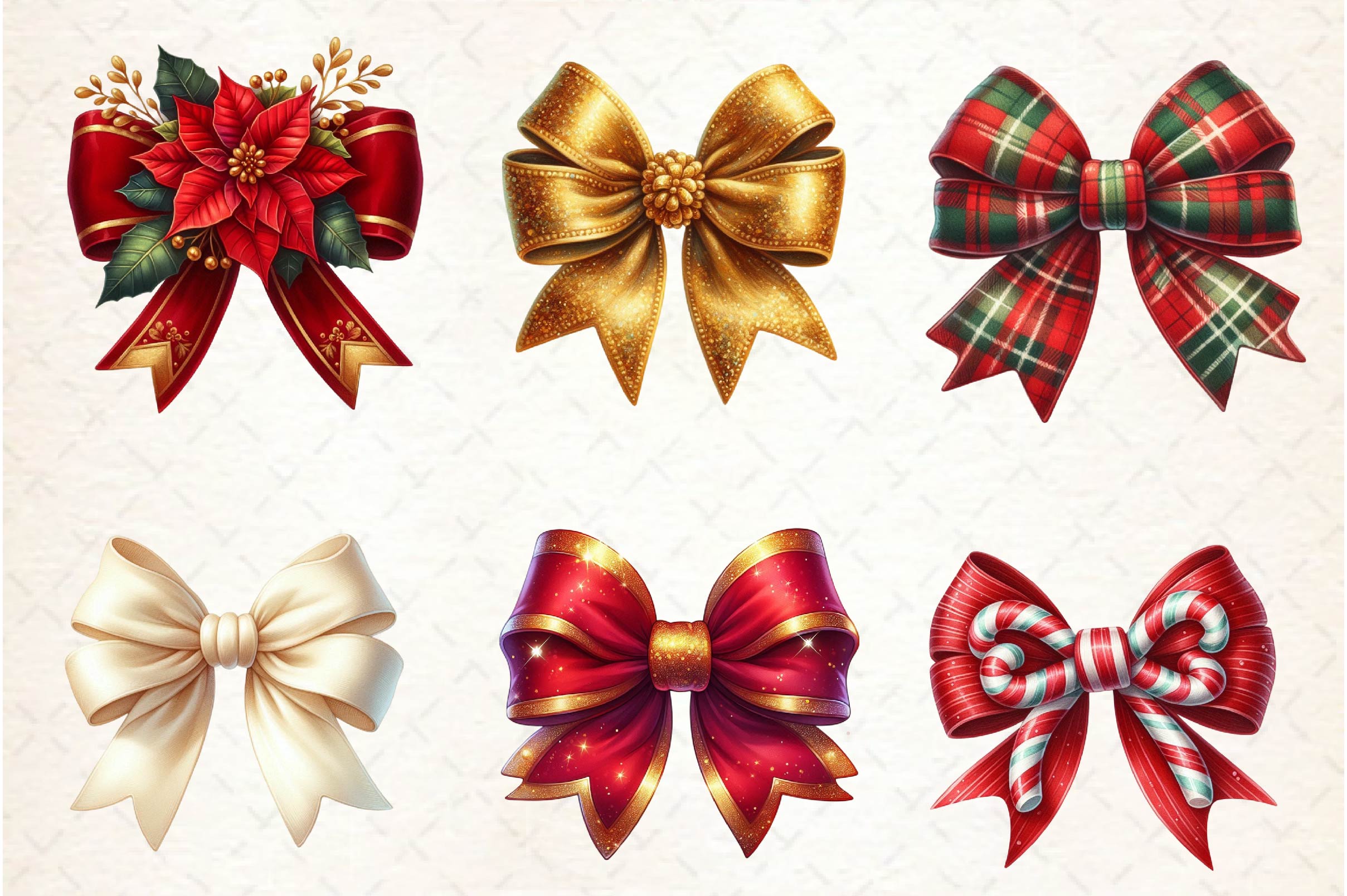Velvet Bows Clipart Bundle