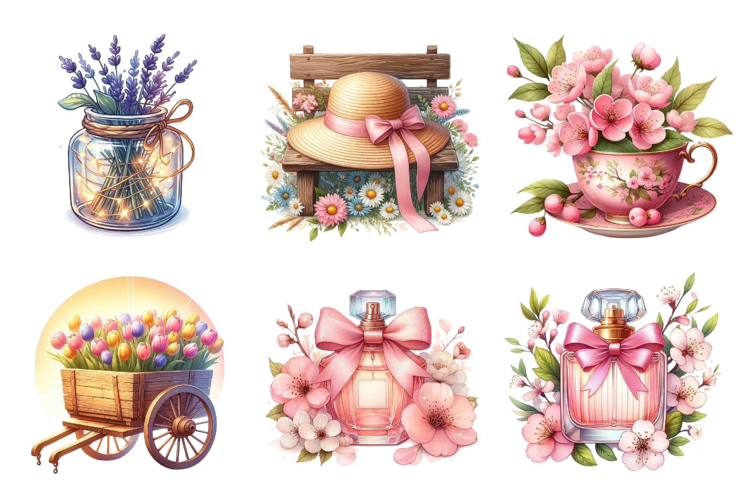 Vintage Springtime Clipart Bundle