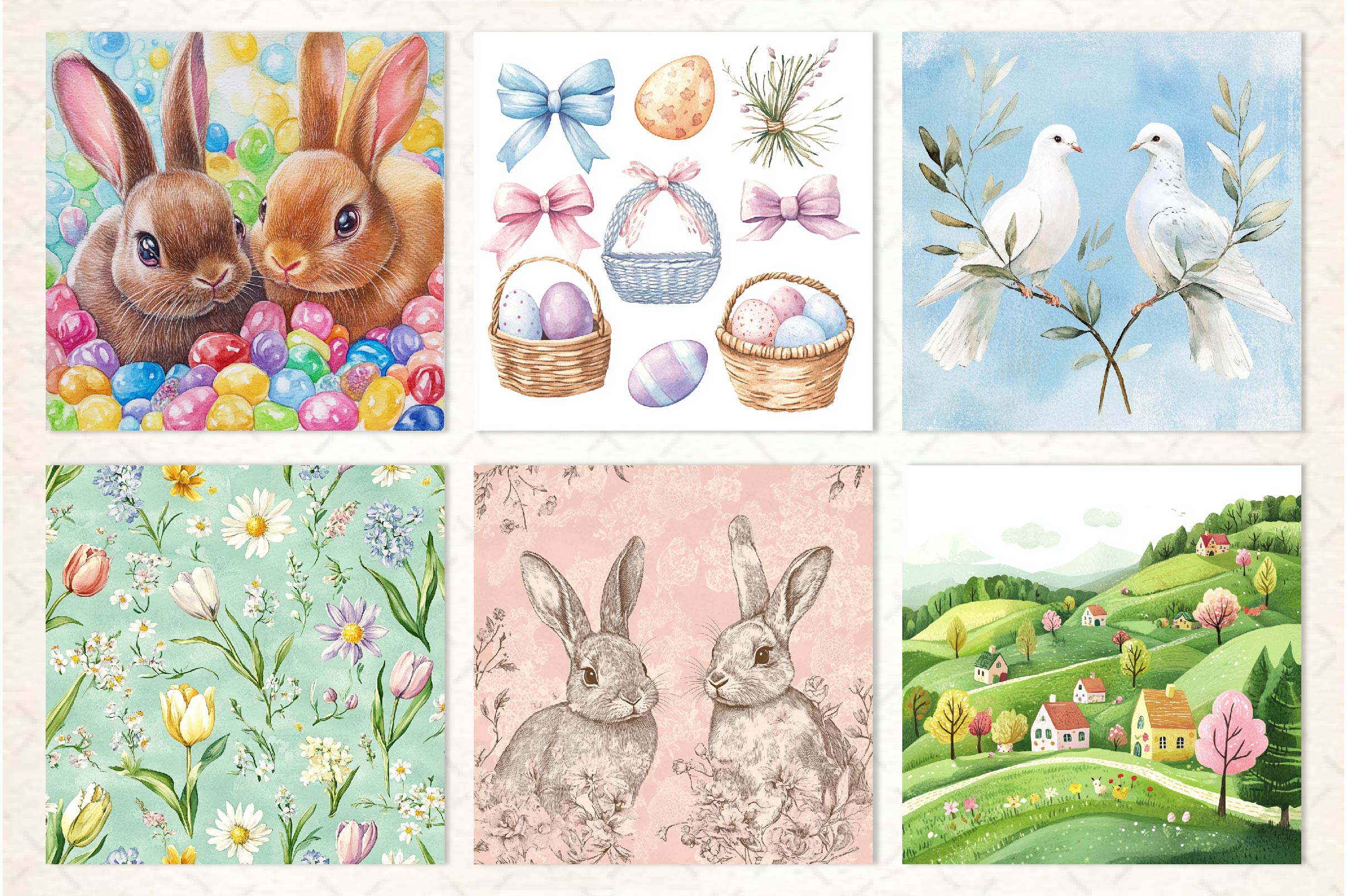 Easter Pattern Background Bundle