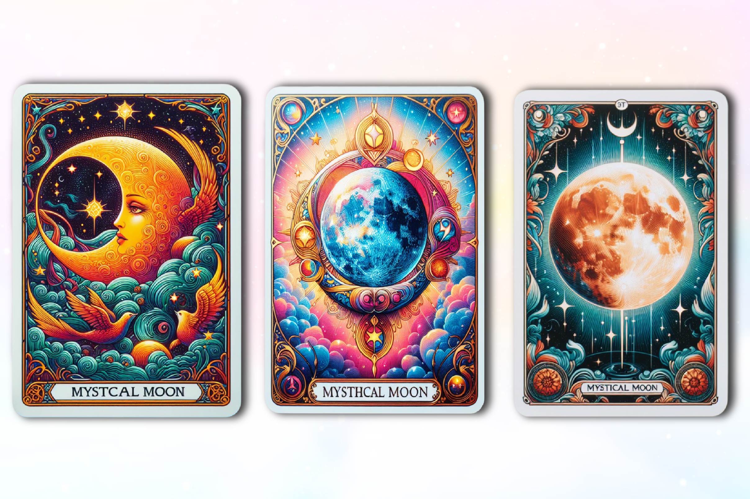 Mystical Moon Tarot Card Clipart Bundle
