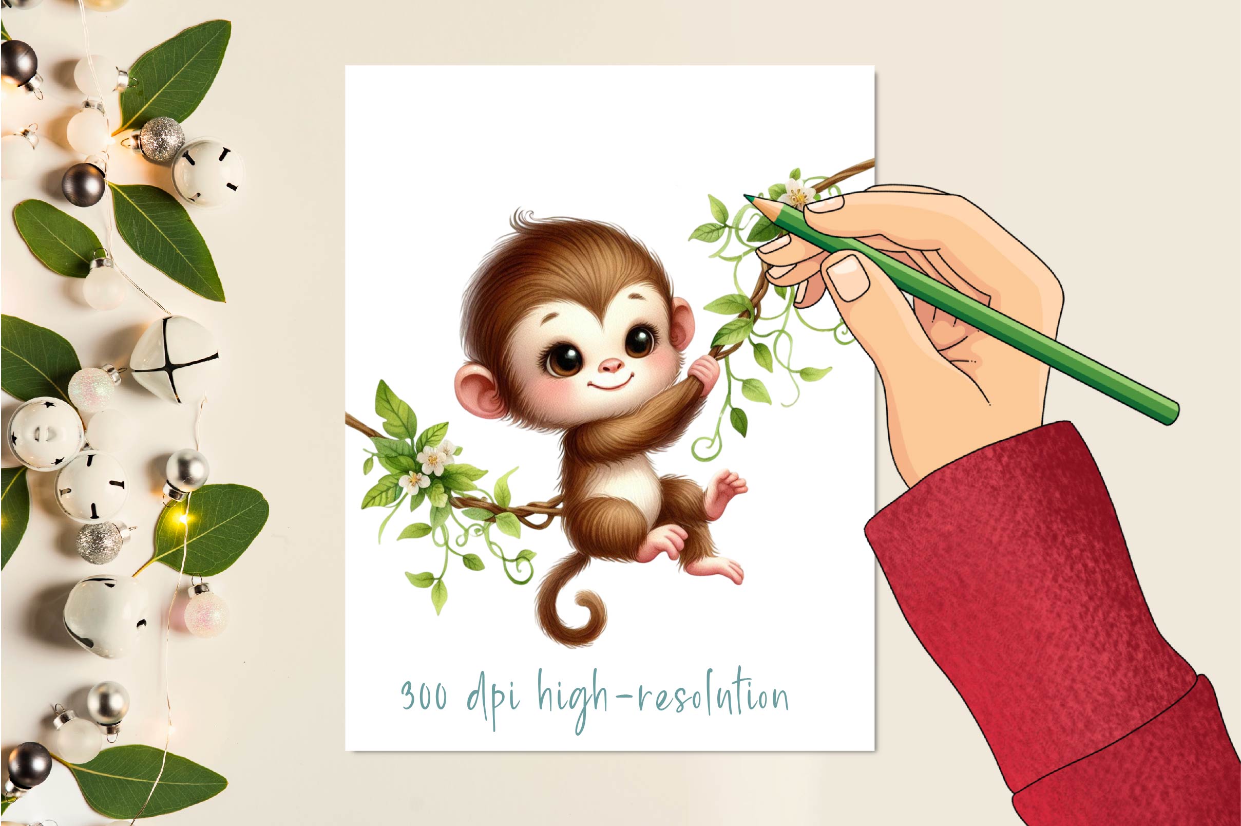 Playful Monkey Clipart Bundle