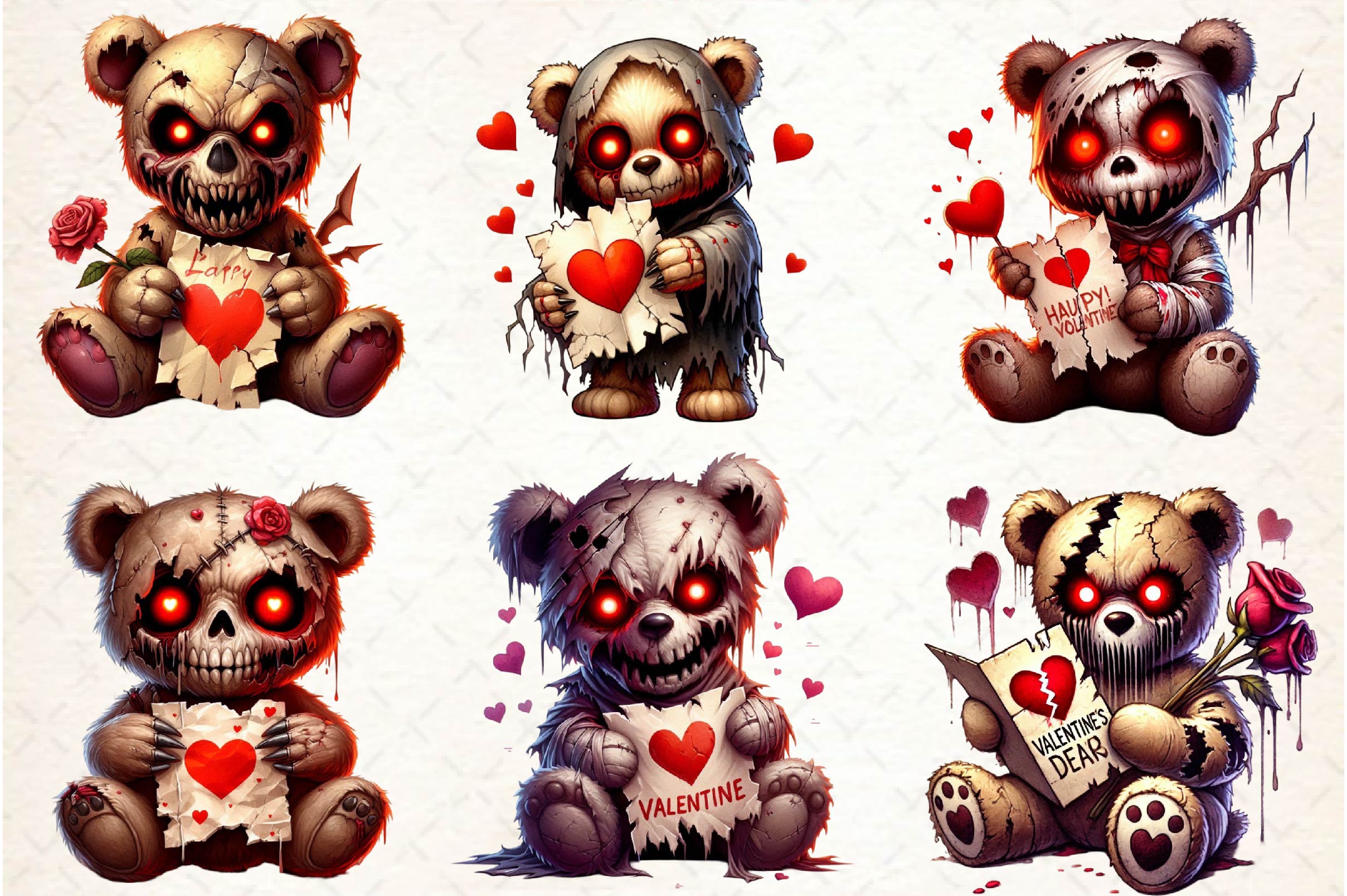 Haunted Teddy Bear Clipart Bundle