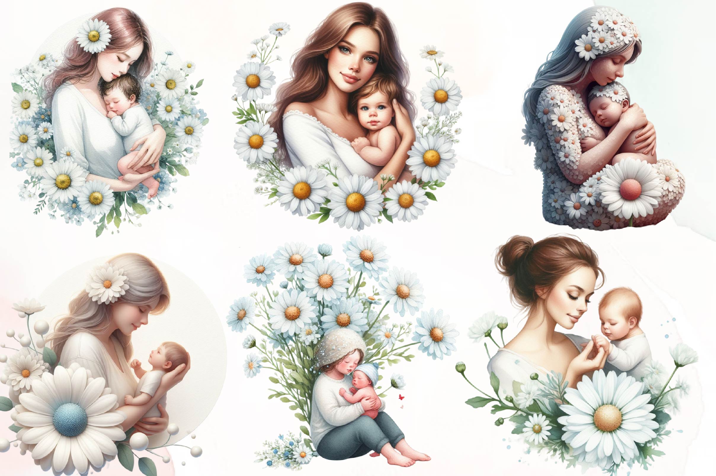 Happy Mother'S Day Floral Clipart Bundle 1