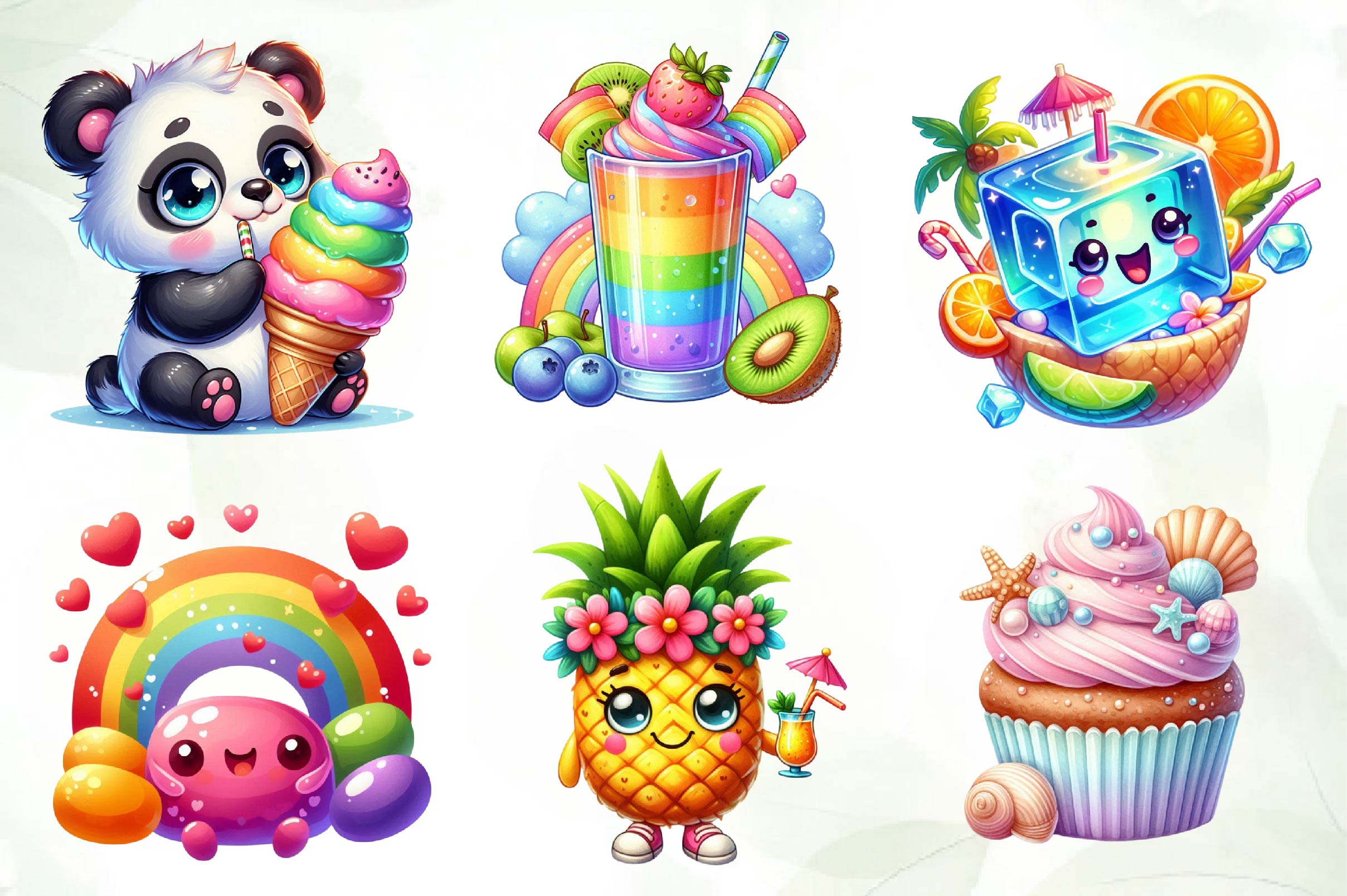 Cute Sweet Summer Clipart Bundle 1