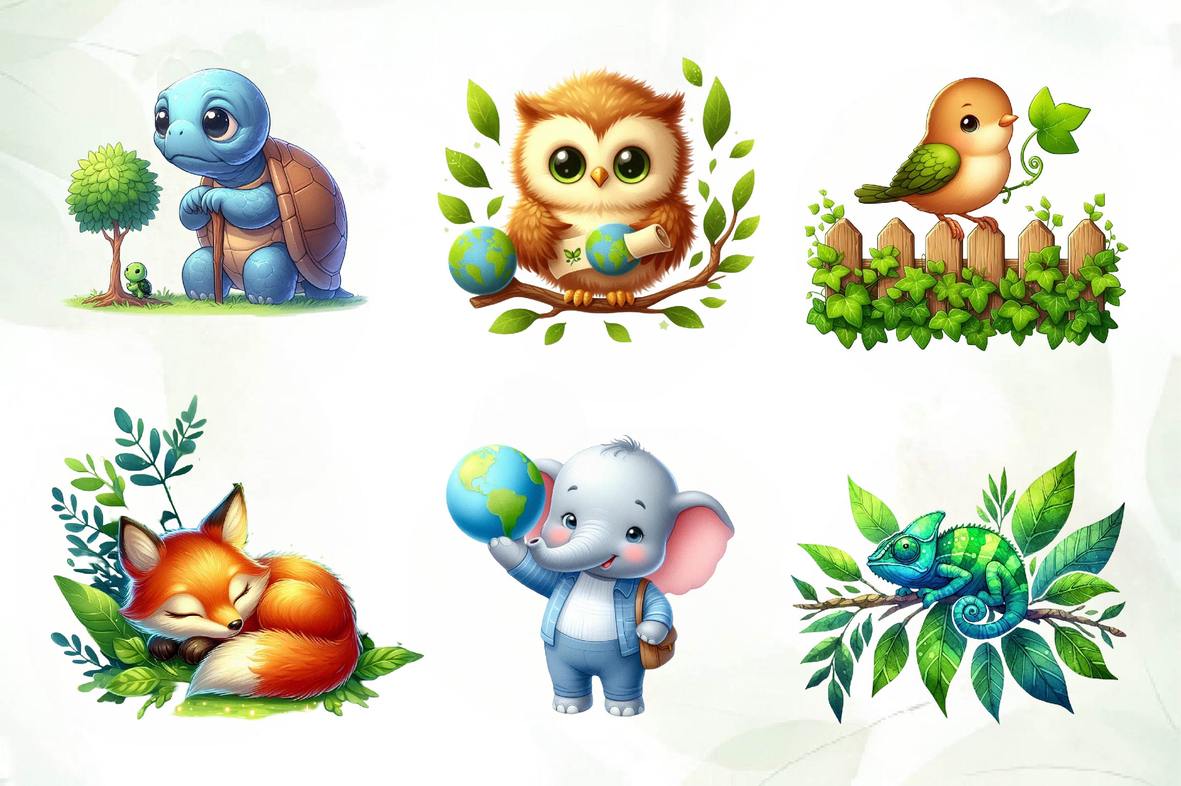 Earth Day Animals Wildlife Clipart Bundle