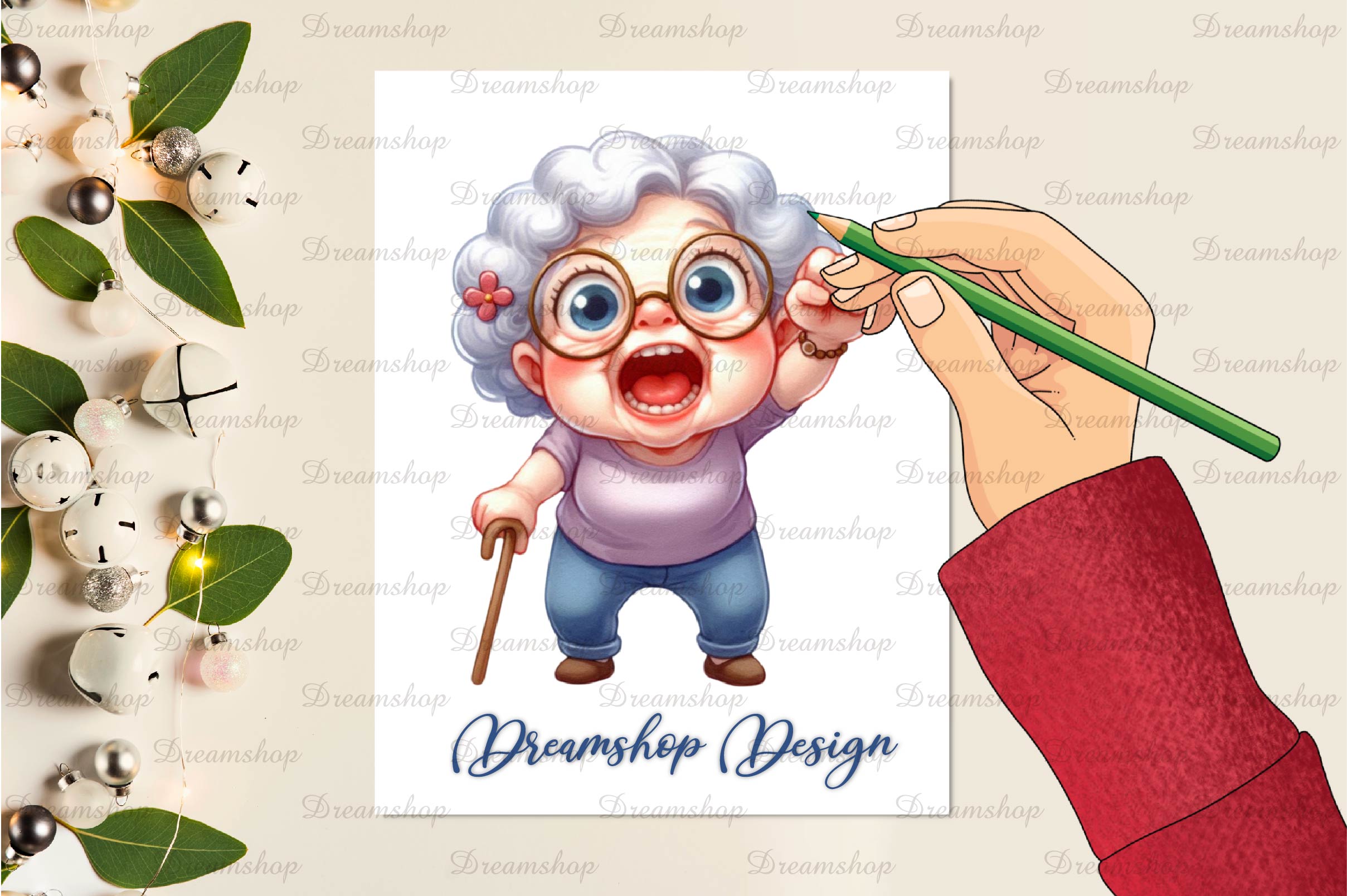 Funny Grandma Clipart Bundle