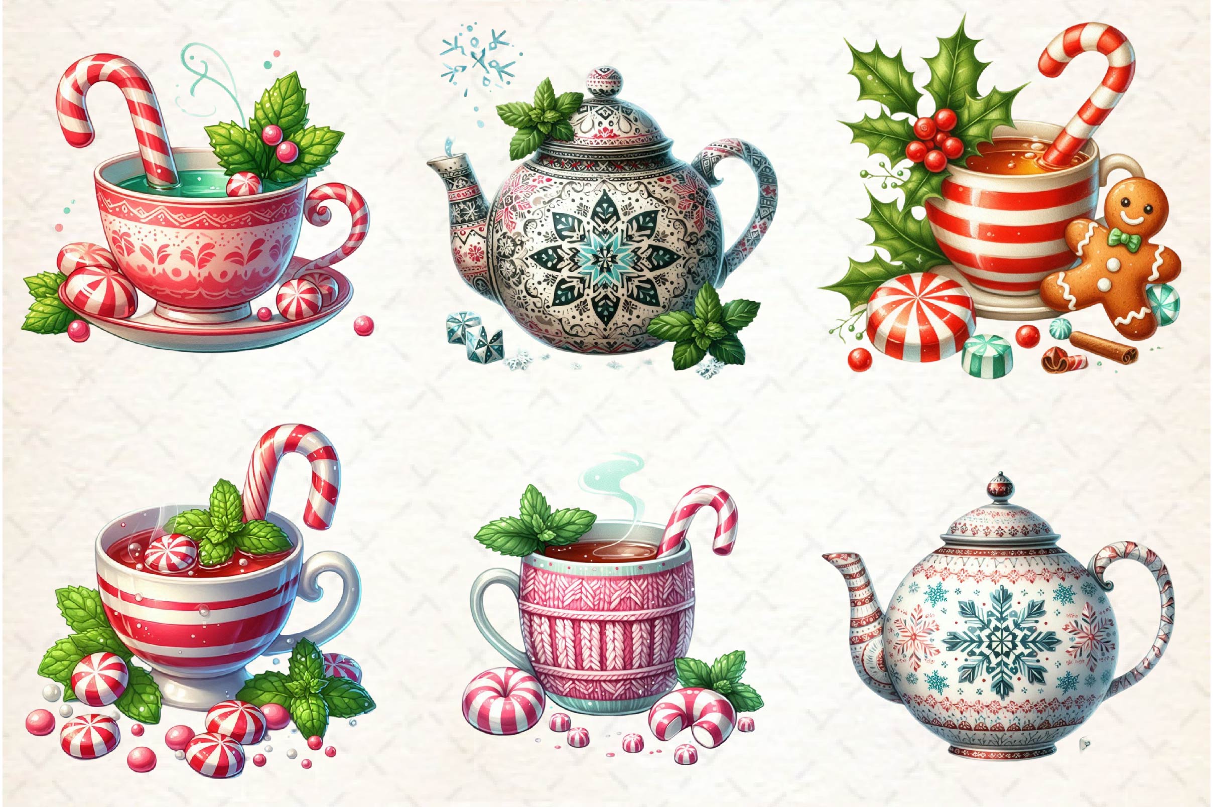 Peppermint Tea Clipart Bundle