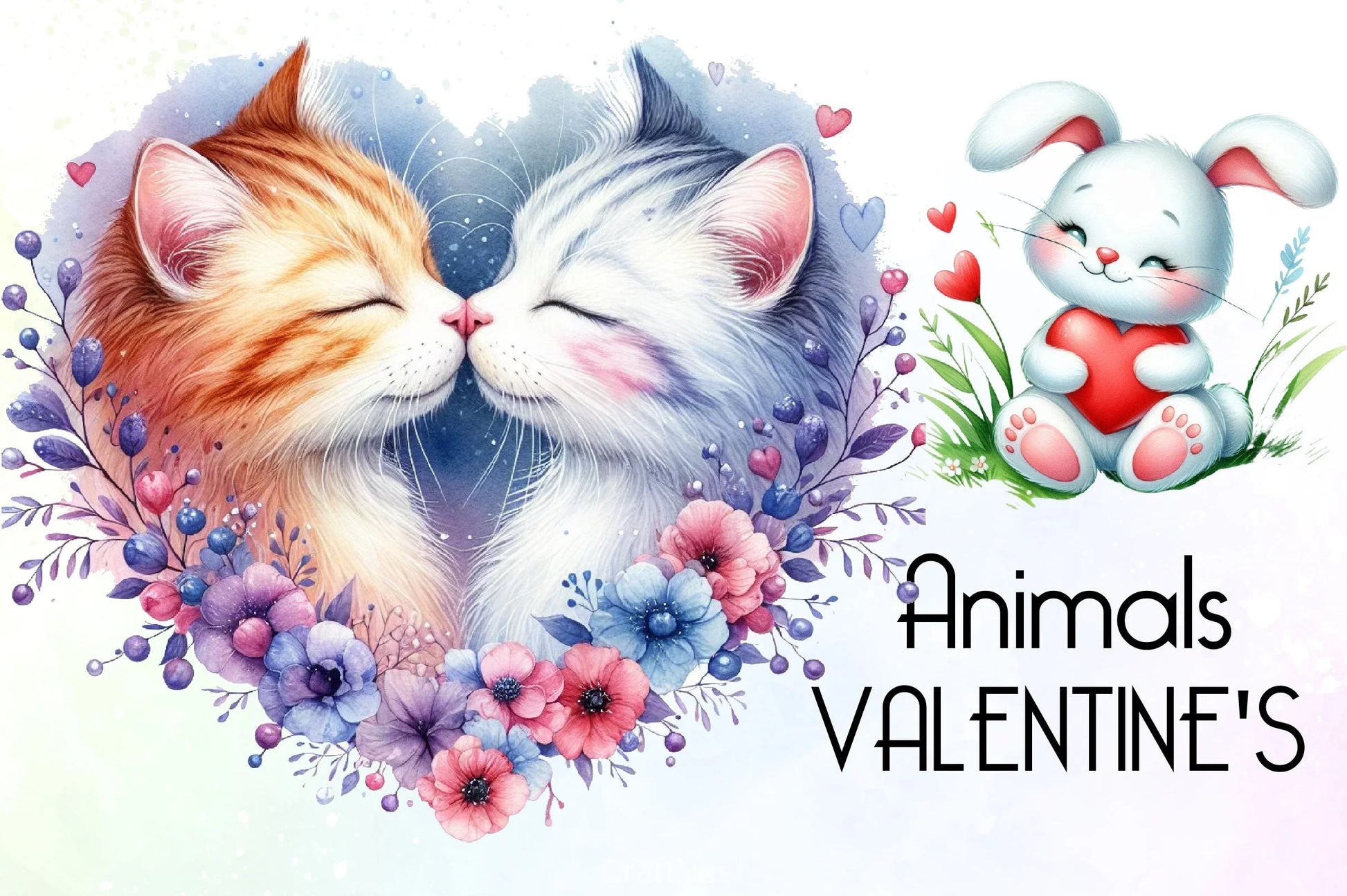 Valentine Animals Clipart Bundle 1 - CraftNest - Digital Crafting and Art