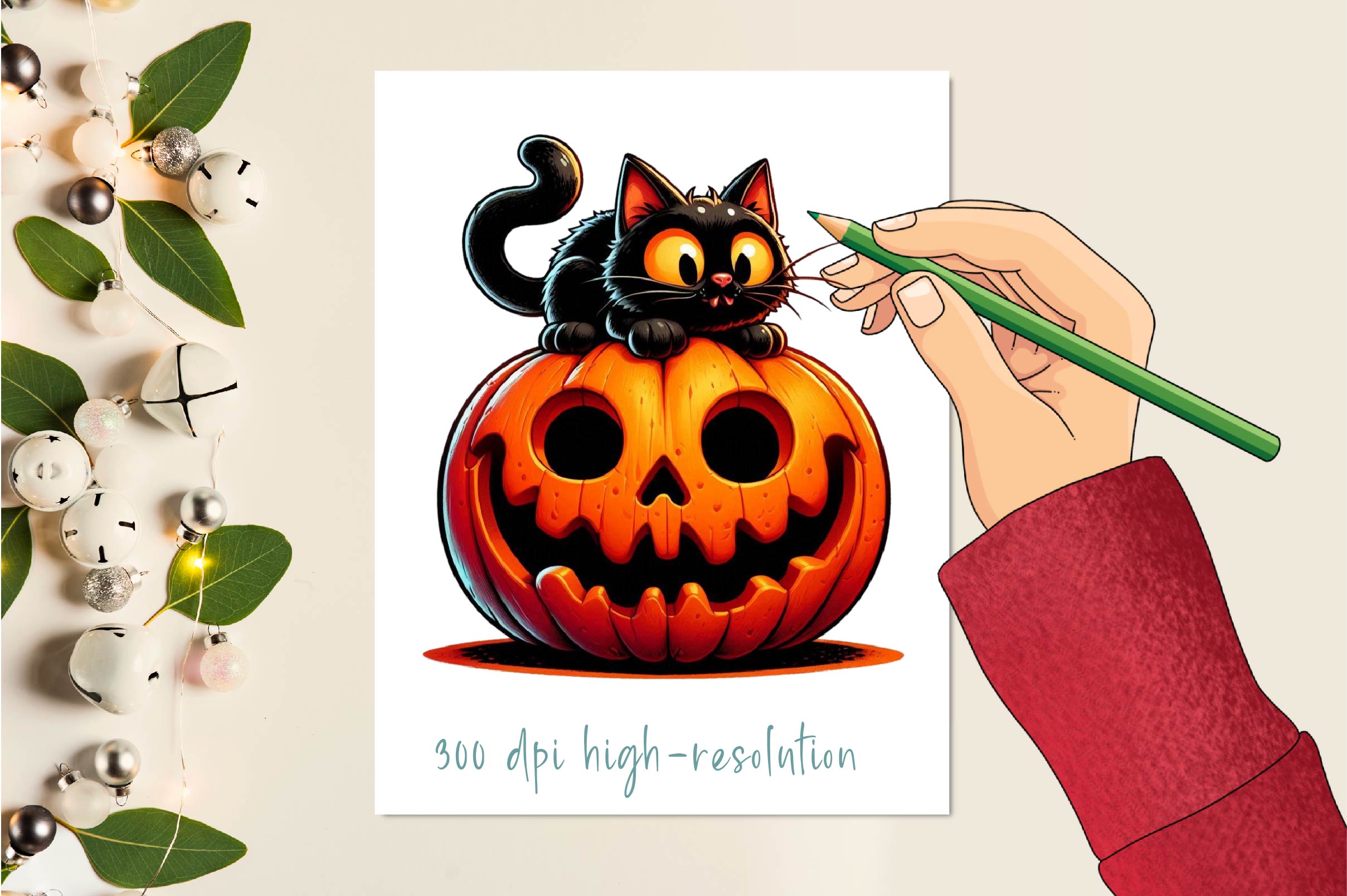 Halloween Black Cat Clipart Bundle 3