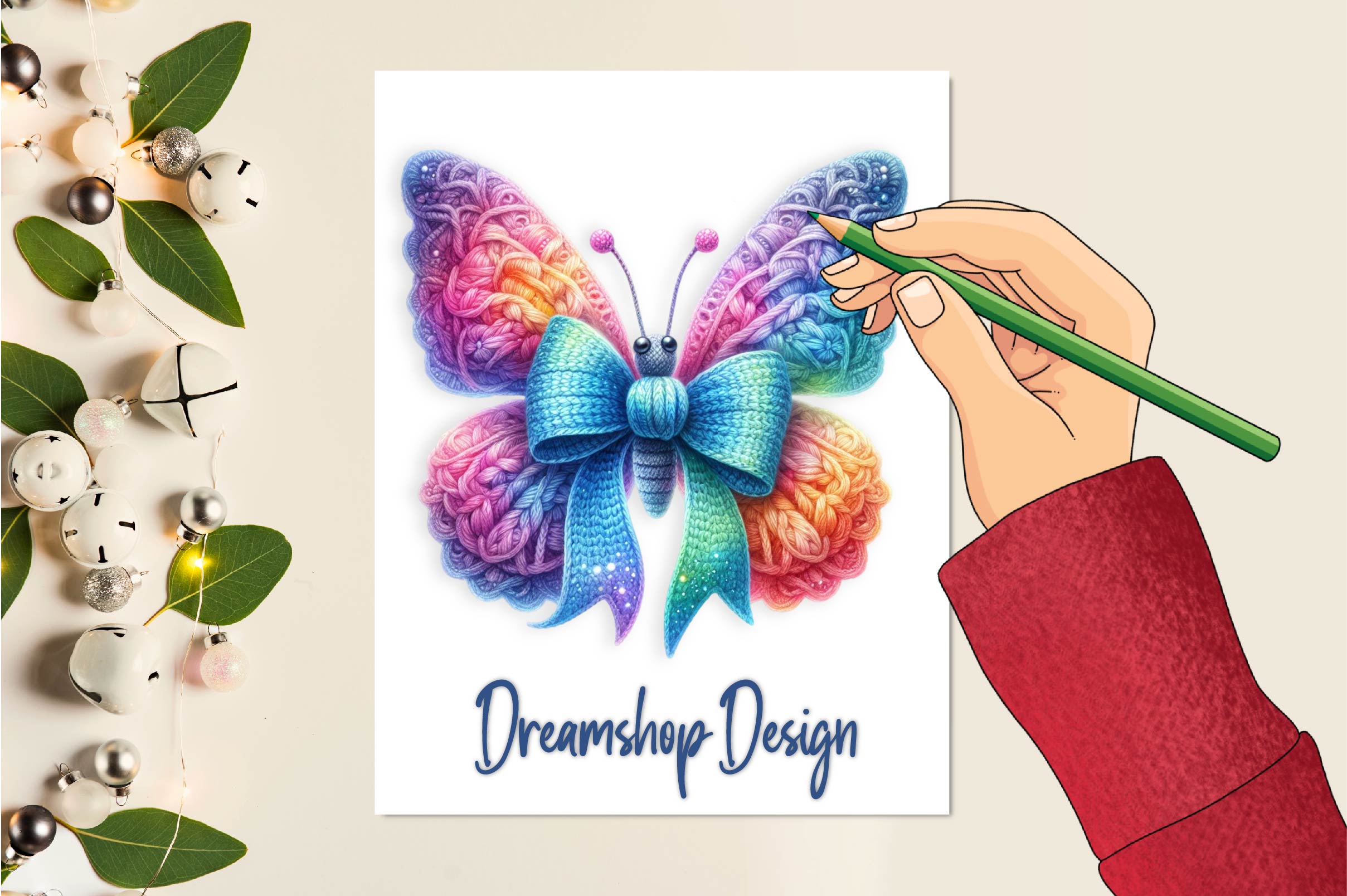 Crochet Butterfly Clipart Bundle 2