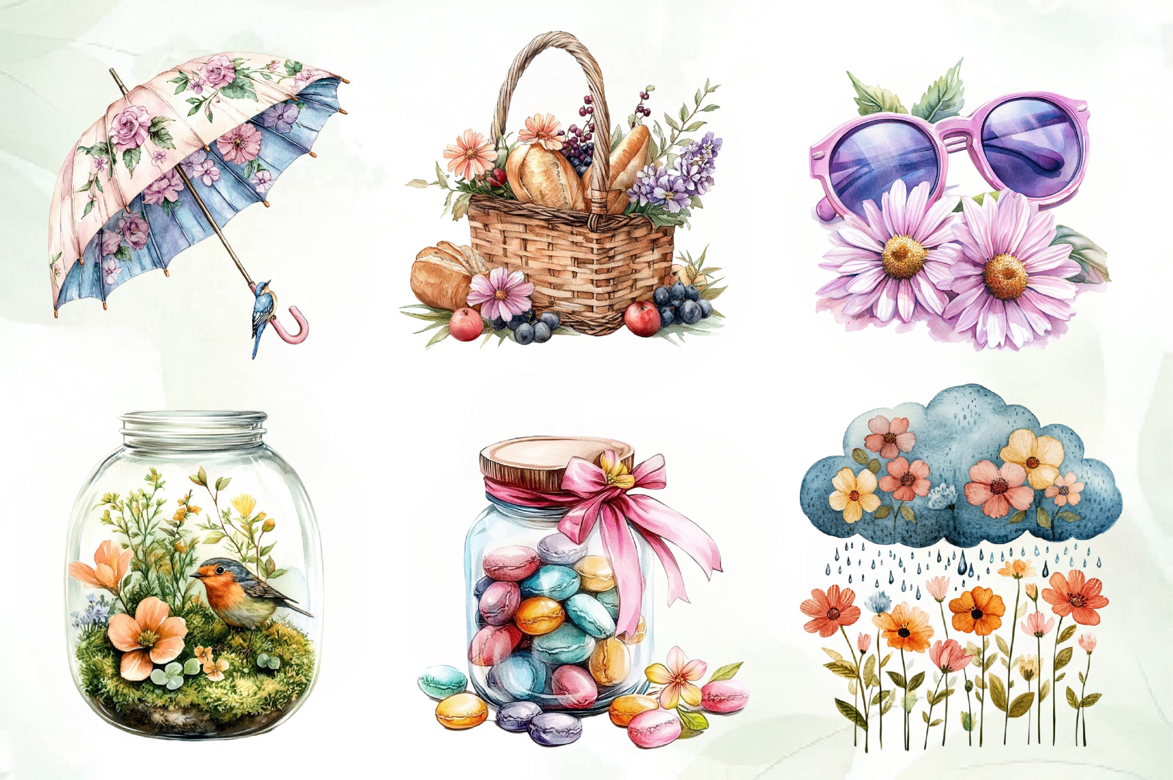 Spring Laundry Clipart Bundle