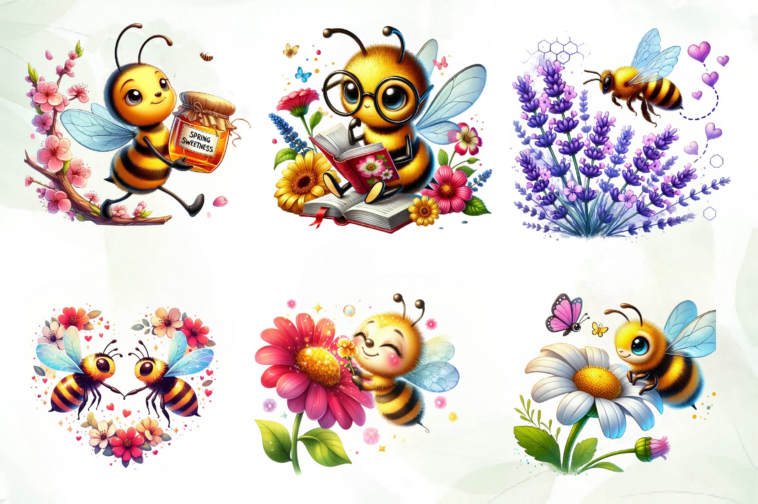 Spring Bees Clipart Bundle 2