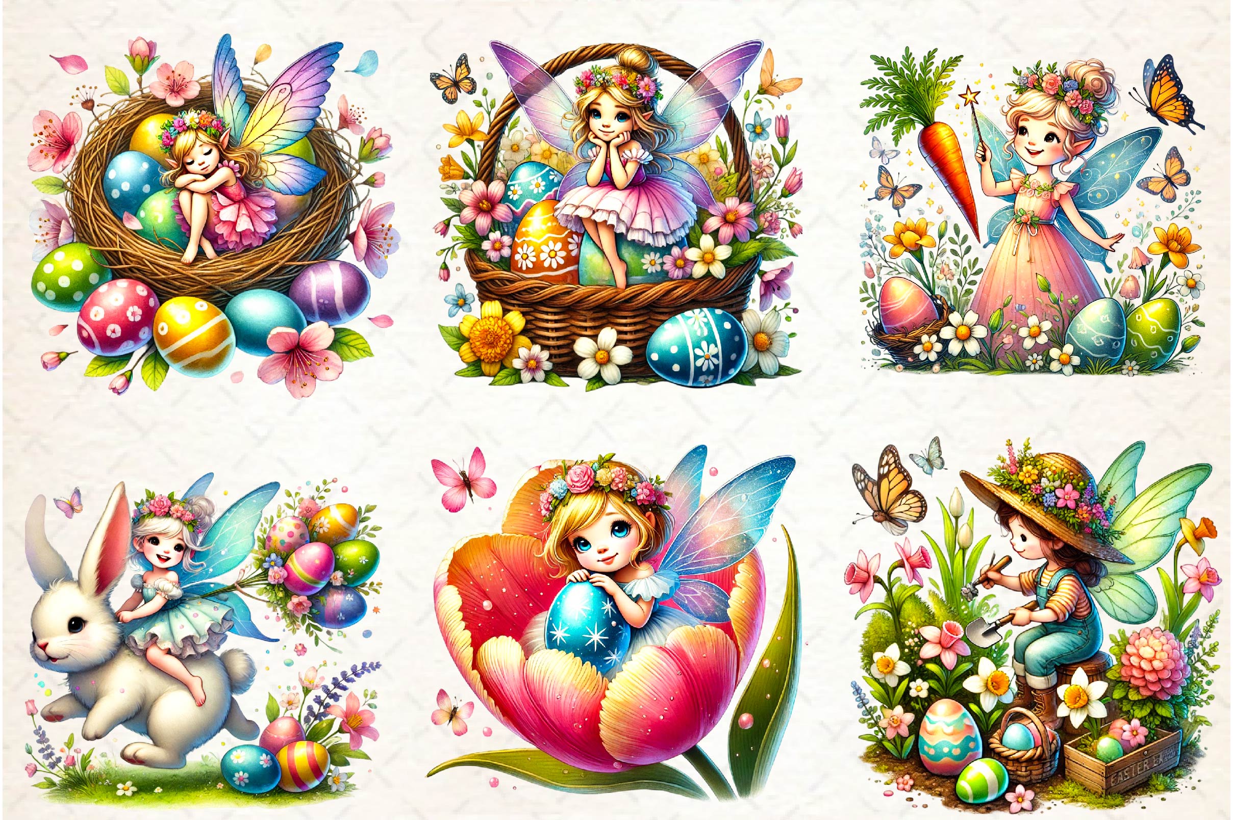 Fairy Easter Clipart Bundle