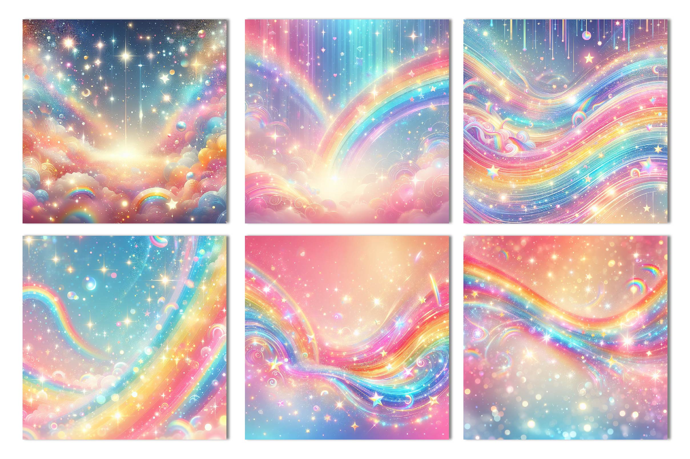 Seamless Cute Rainbow Digital Paper