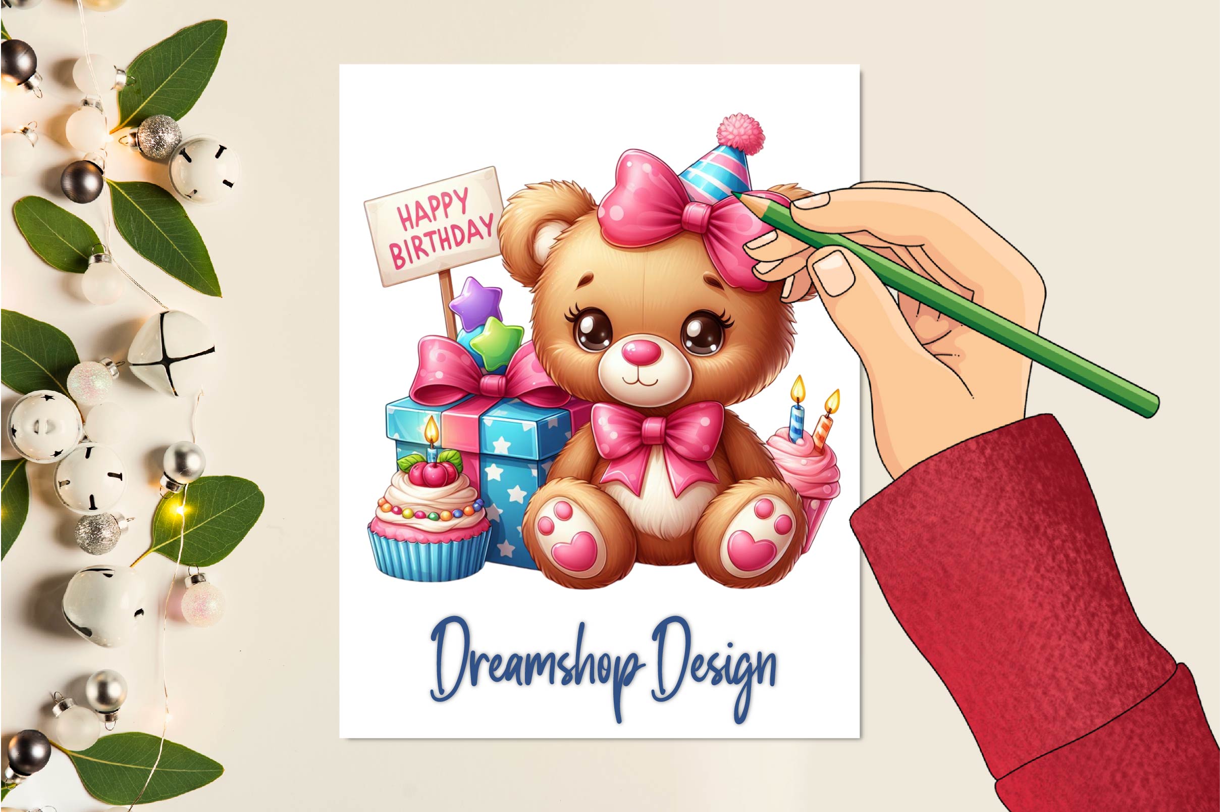 Birthday Teddy Baby Bears Clipart Bundle