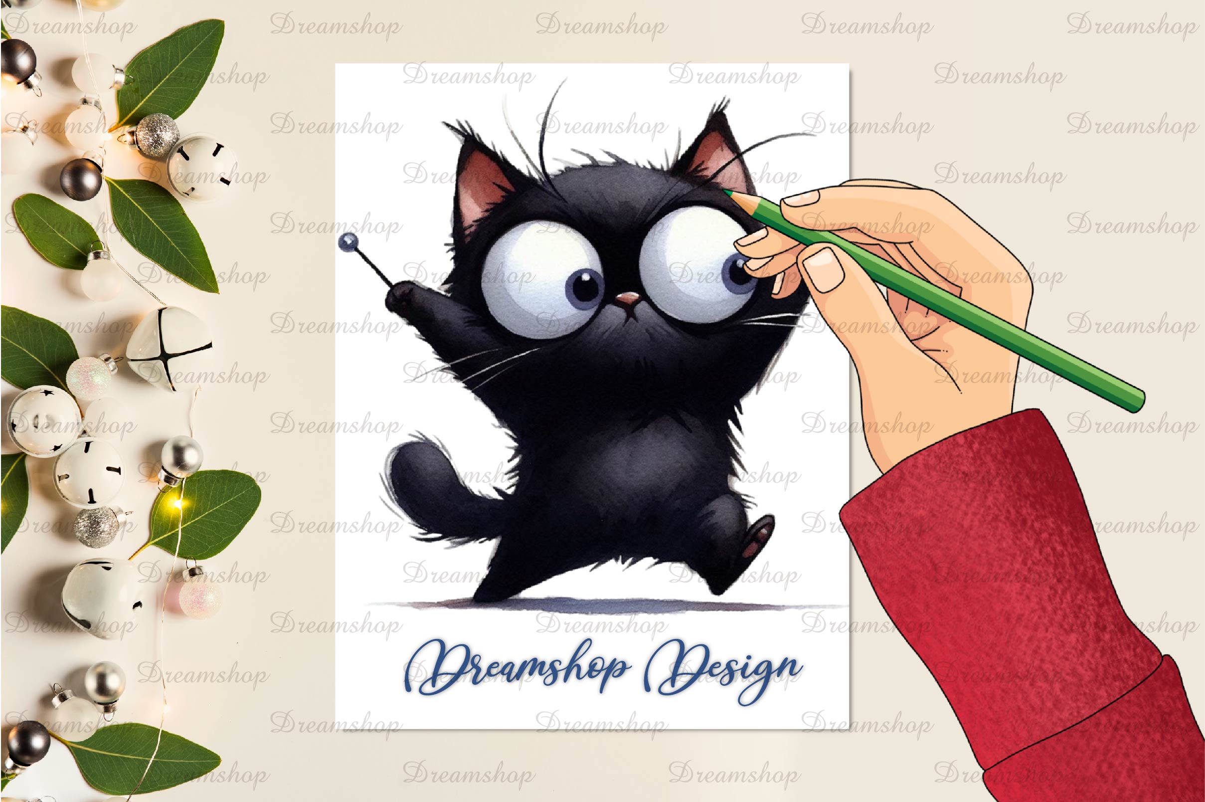 Funny Black Cats Cute Cat Clipart Bundle 1