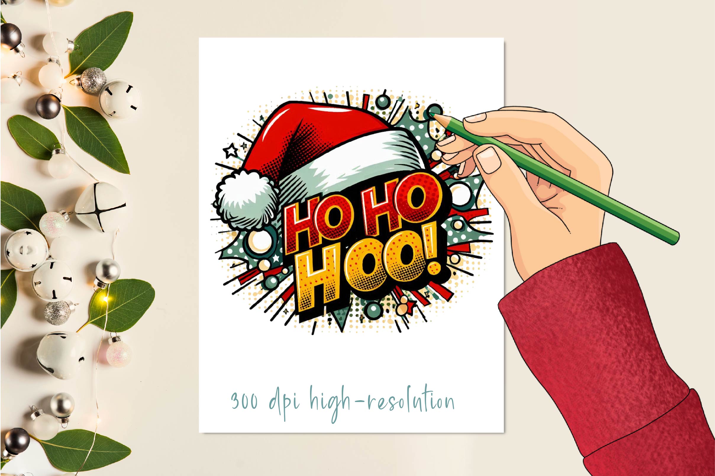 Retro Christmas Pop Art Clipart Bundle
