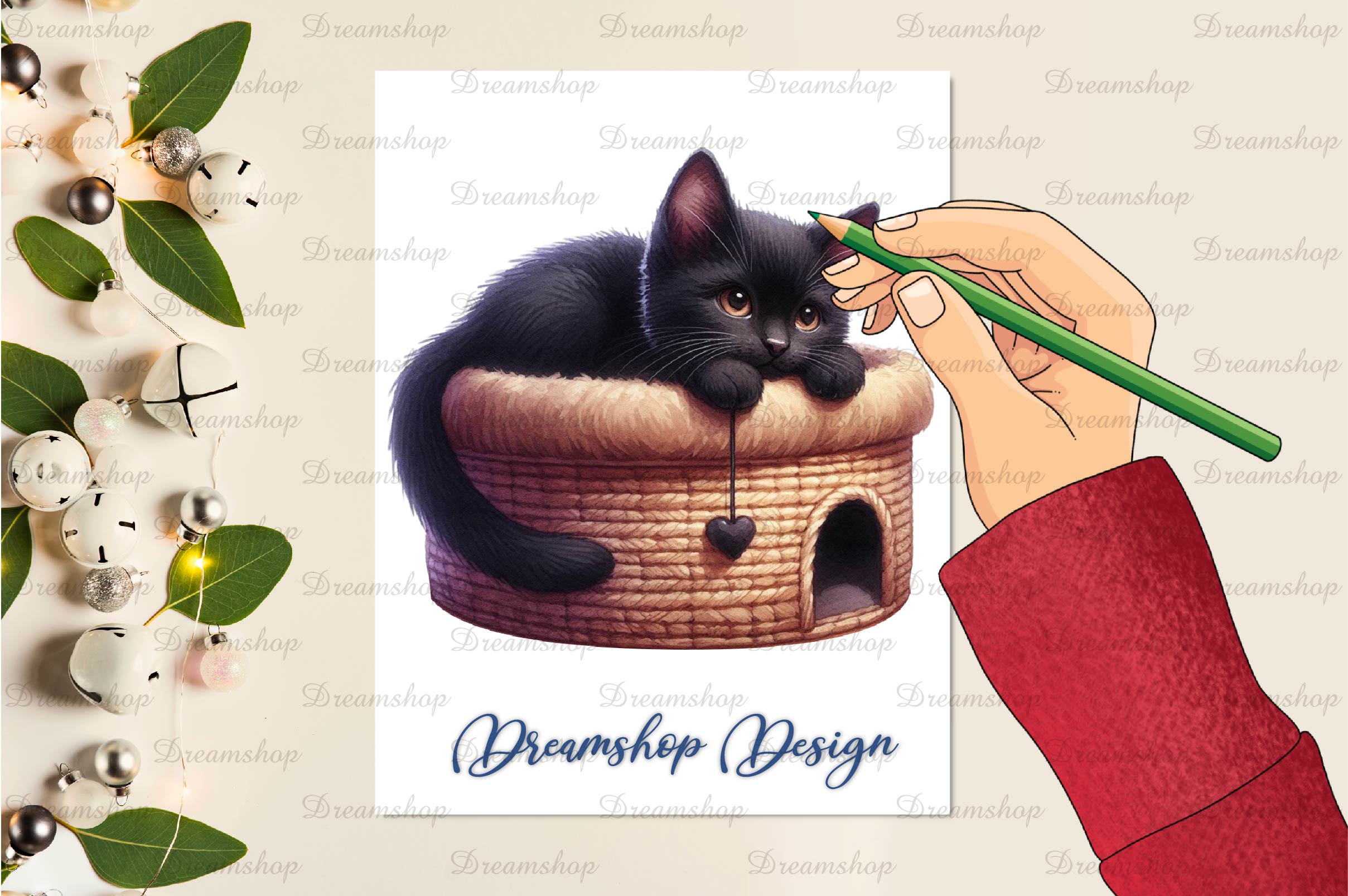Quirky Funny Black Cat Clipart Bundle 1