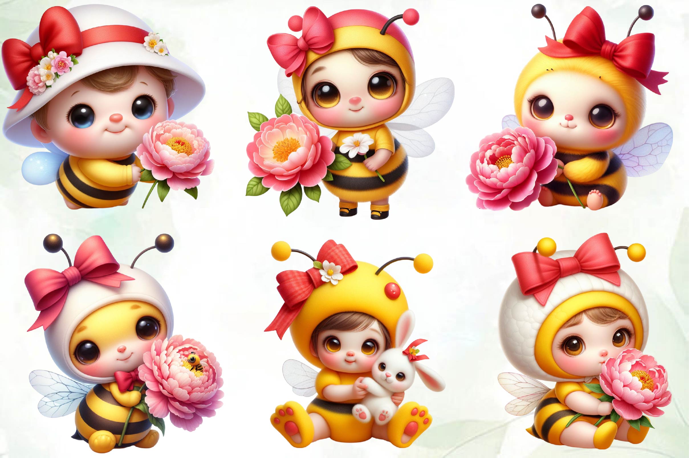 Cute Bee Clipart Bundle 2