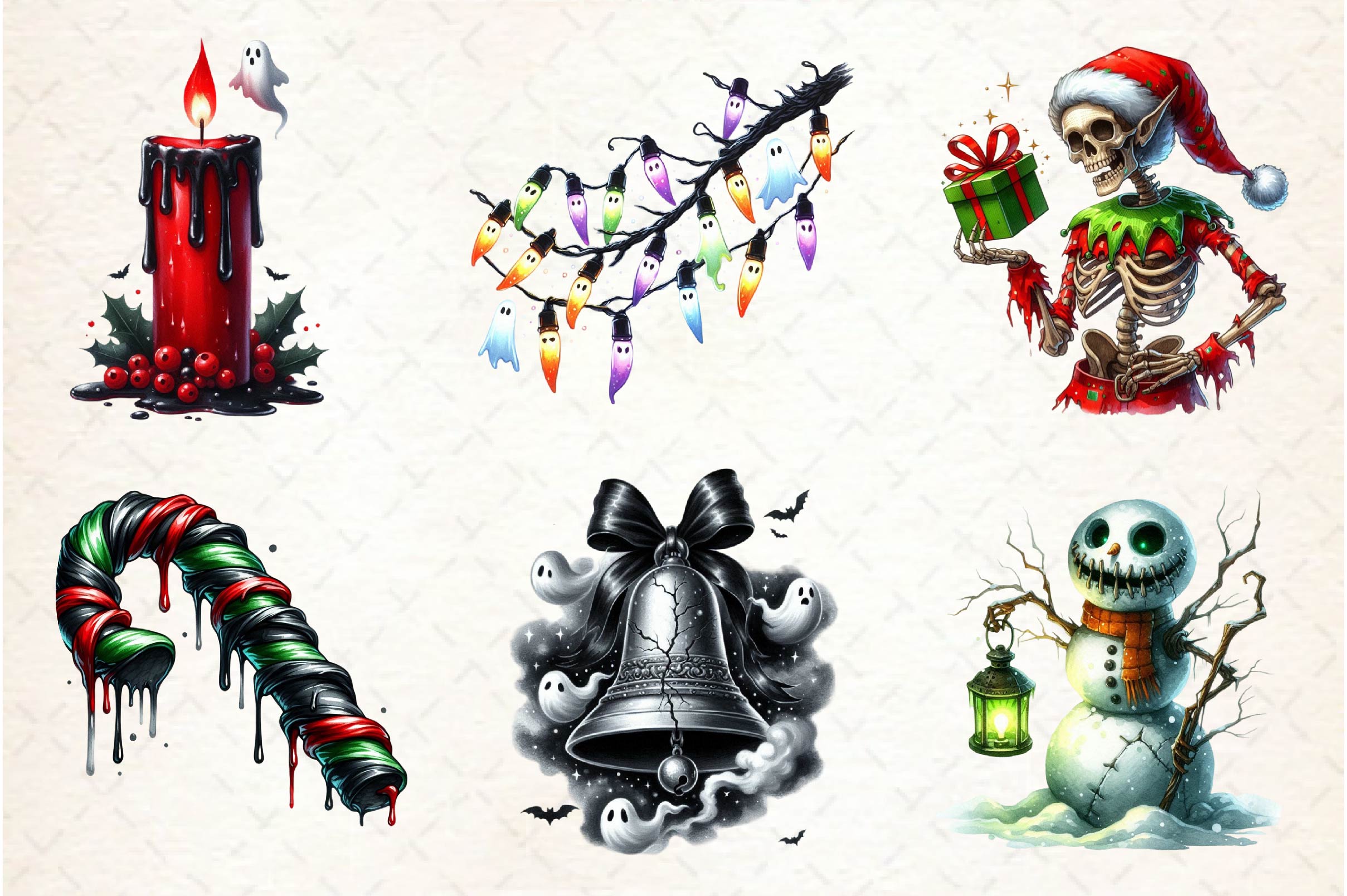 Spooky Christmas Clipart Bundle