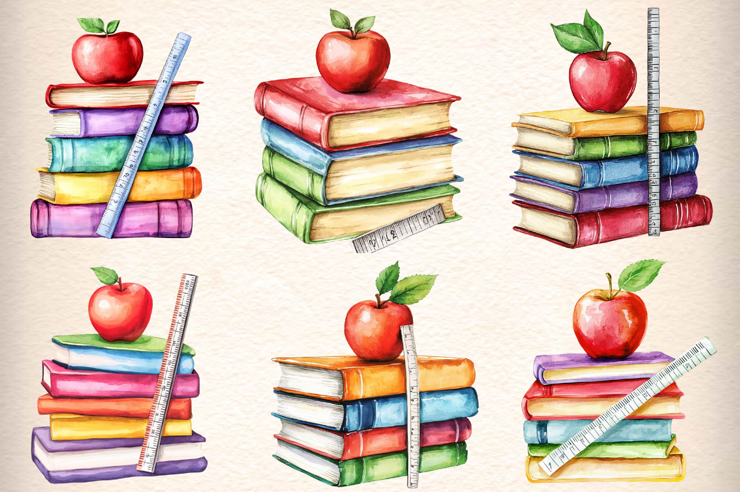 Books Stacks Clipart Bundle