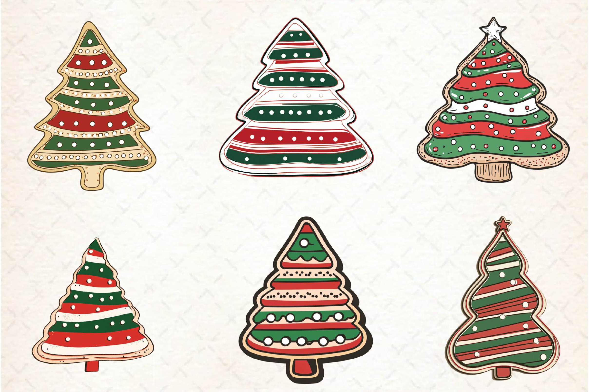 Christmas Tree Cake White Chocolate Clipart Bundle