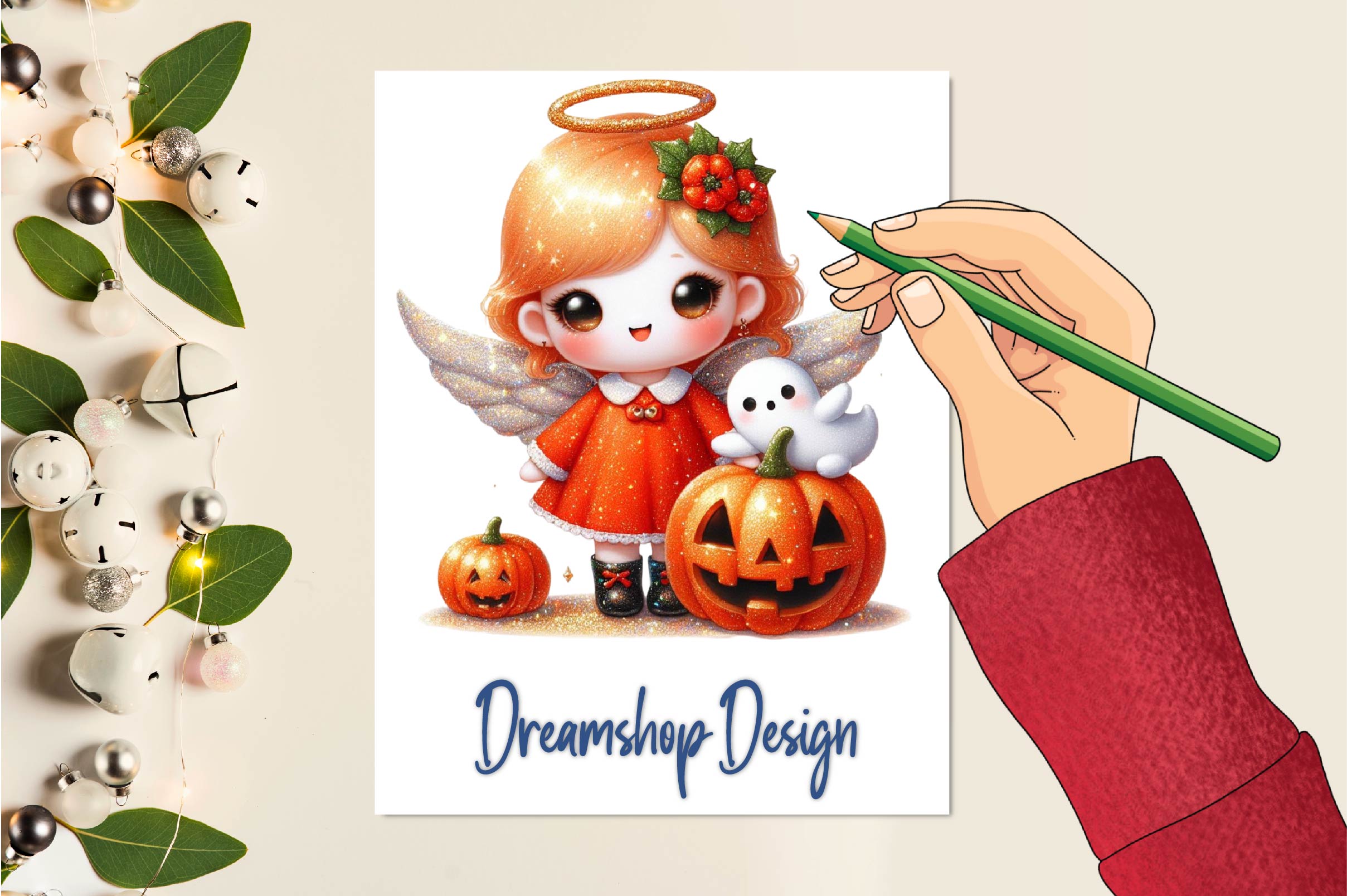 Halloween Cute Angel Clipart Bundle