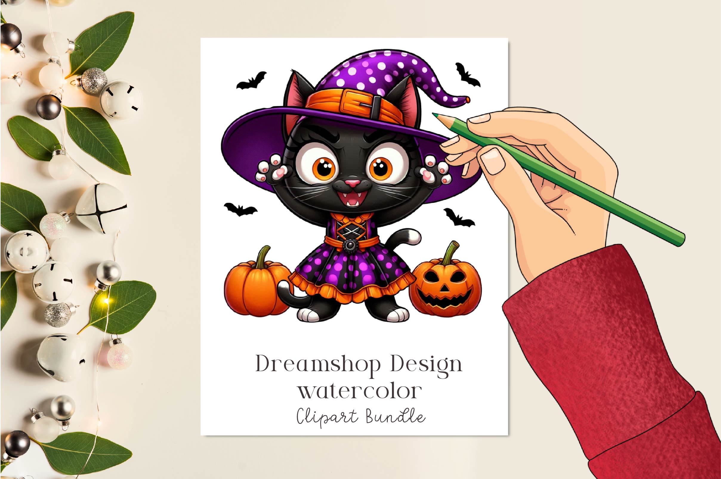 Halloween Black Cat Clipart Bundle 1