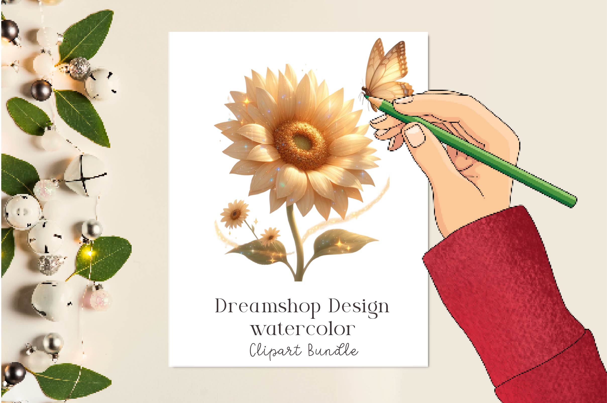 Sparkling Sunflower Clipart Bundle