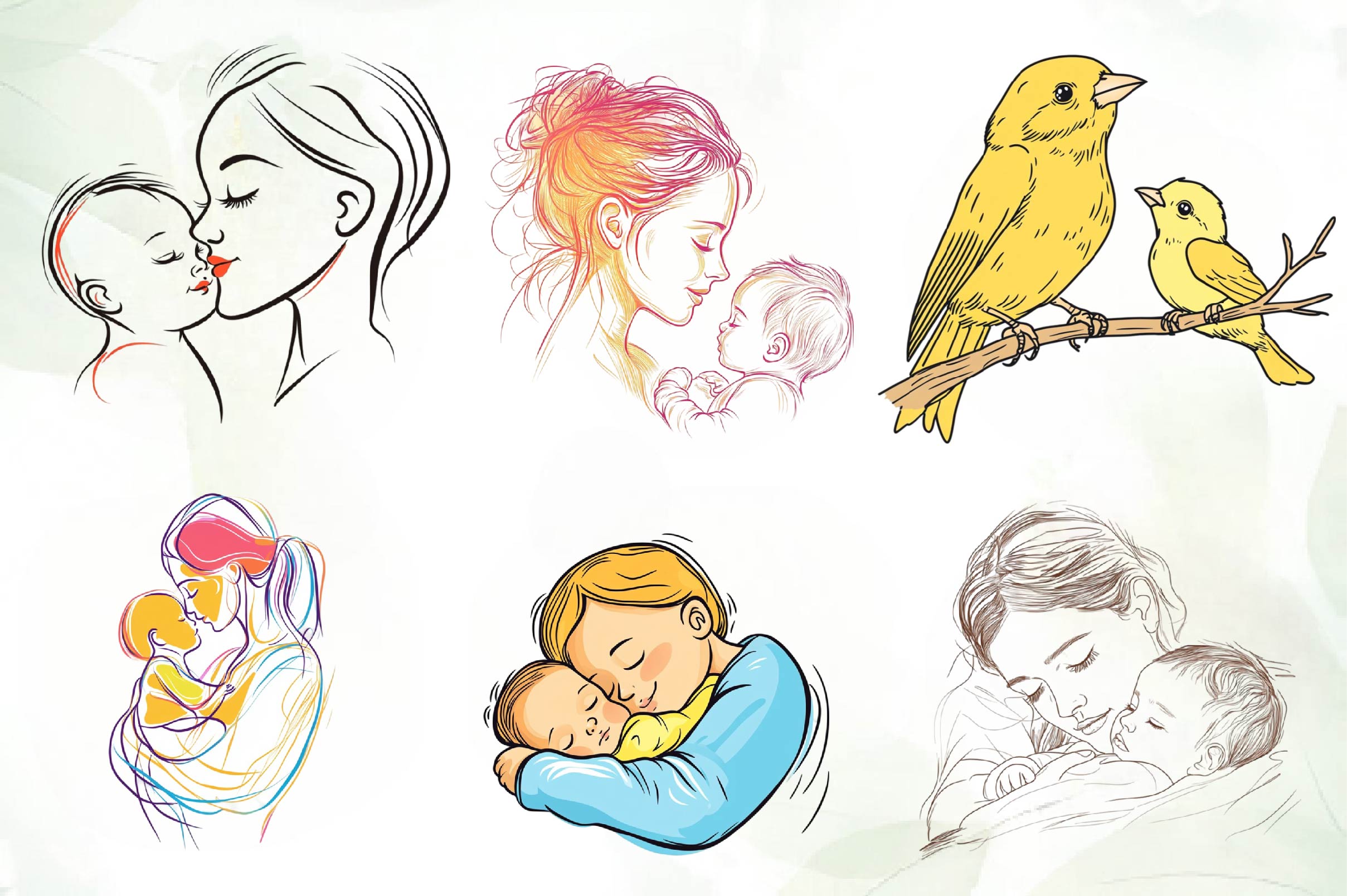 Minimalist Mothers Day Clipart Bundle
