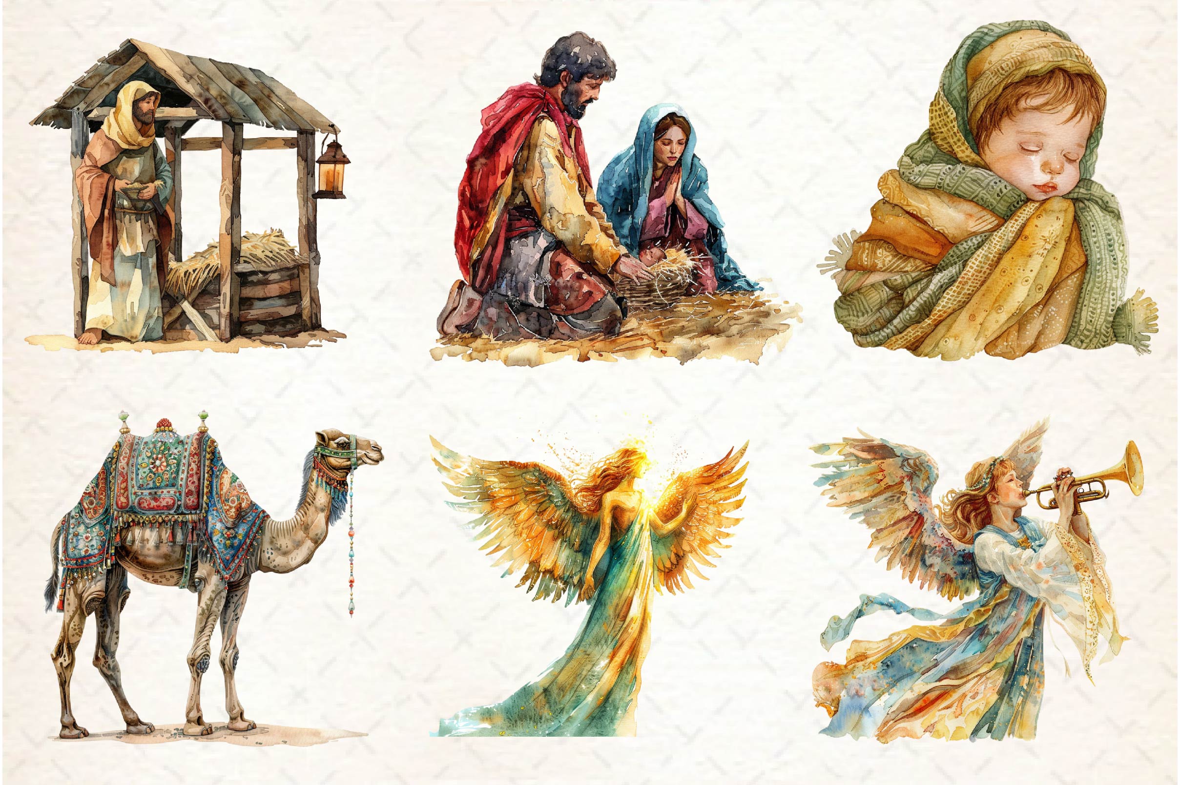 Easter Nativity Scene Clipart Bundle